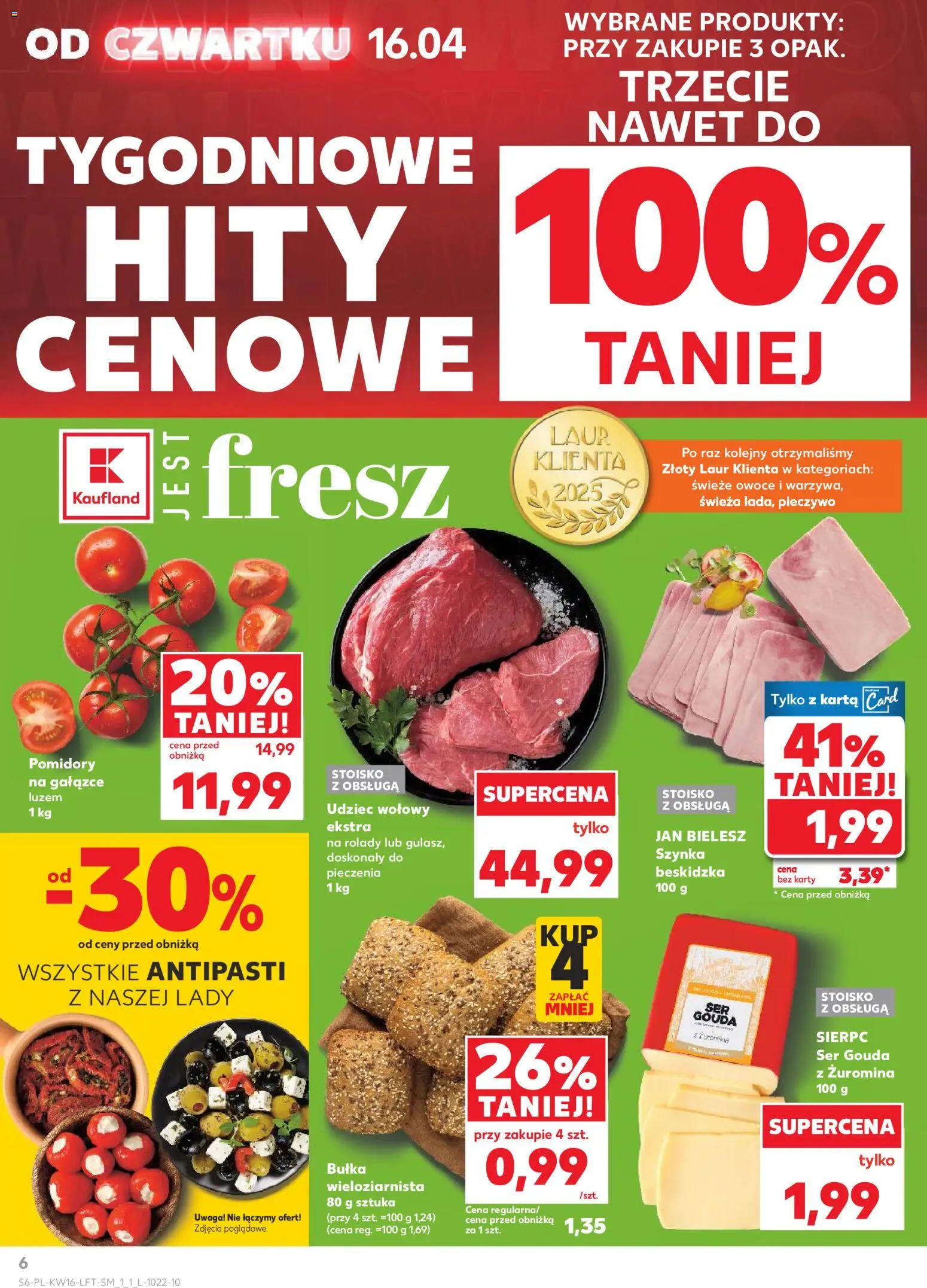 Kaufland Polsko leták od 16.04.2026 | Strana: 6 | Produkty: Gouda, Karty