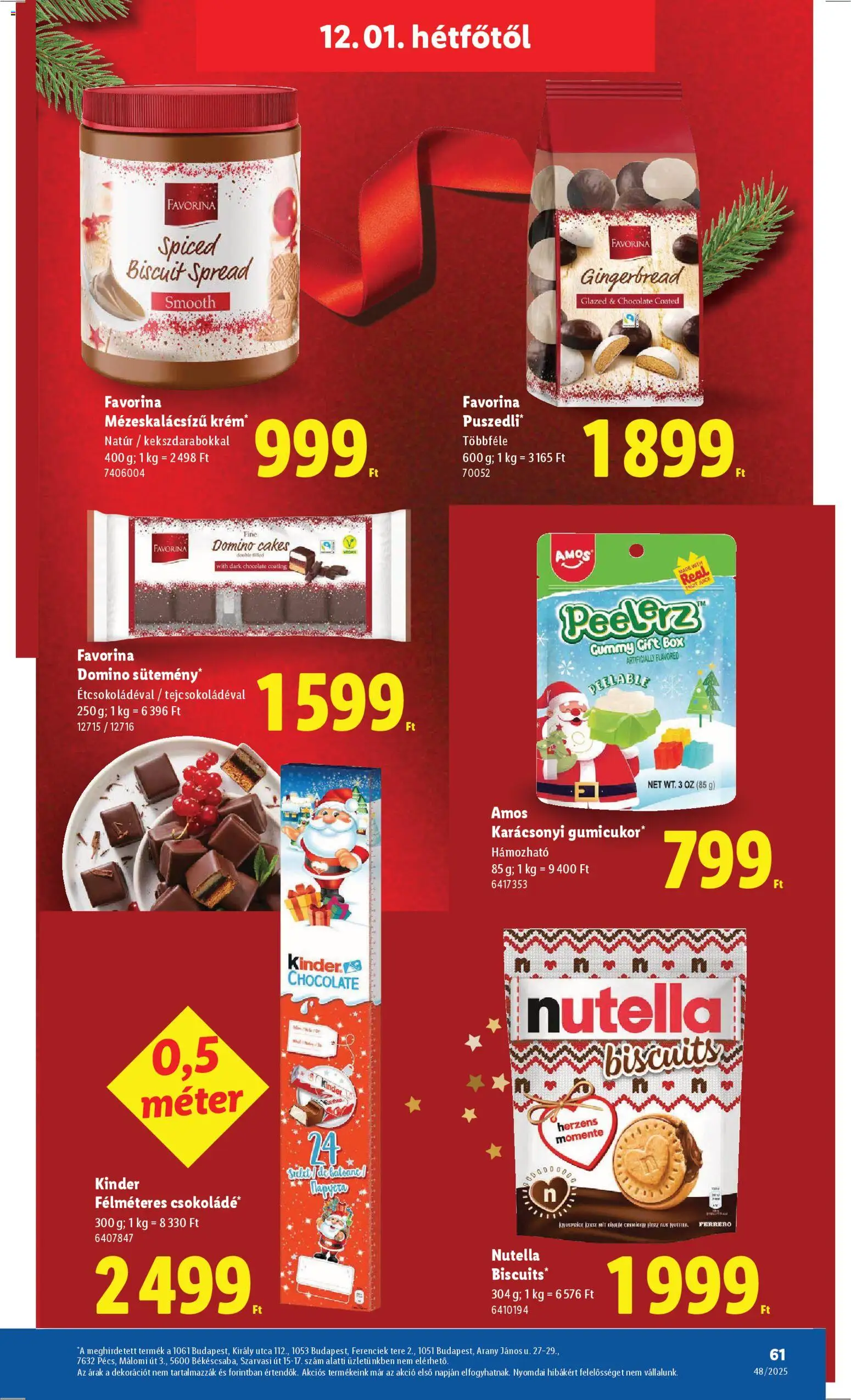 Lidl akciós ujság - amely érvényes a következő dátumtól: 27.11.2025 | Oldal: 61 | Termékek: Nutella