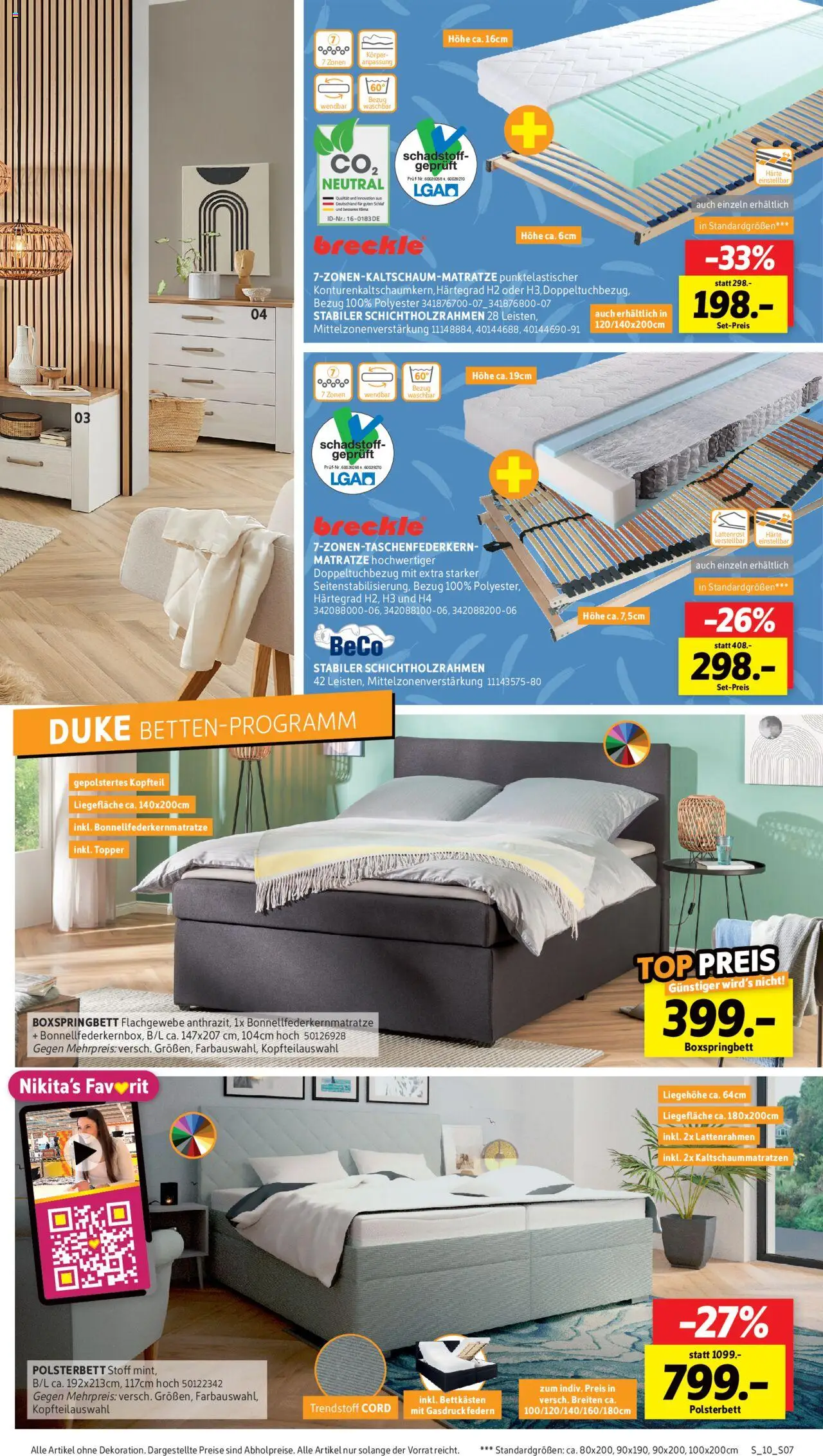 Sconto Prospekt 	 – gültig ab 22.09.2025 | Seite: 7 | Produkte: Top, Lattenrost, Boxspringbett, Topper