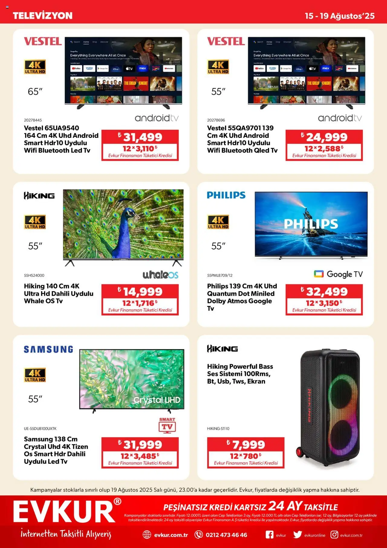 Evkur Katalog - 15.08.2025 tarihinden itibaren geçerlidir | Sayfa: 4 | Ürünler: TV, Televizyon, Ses