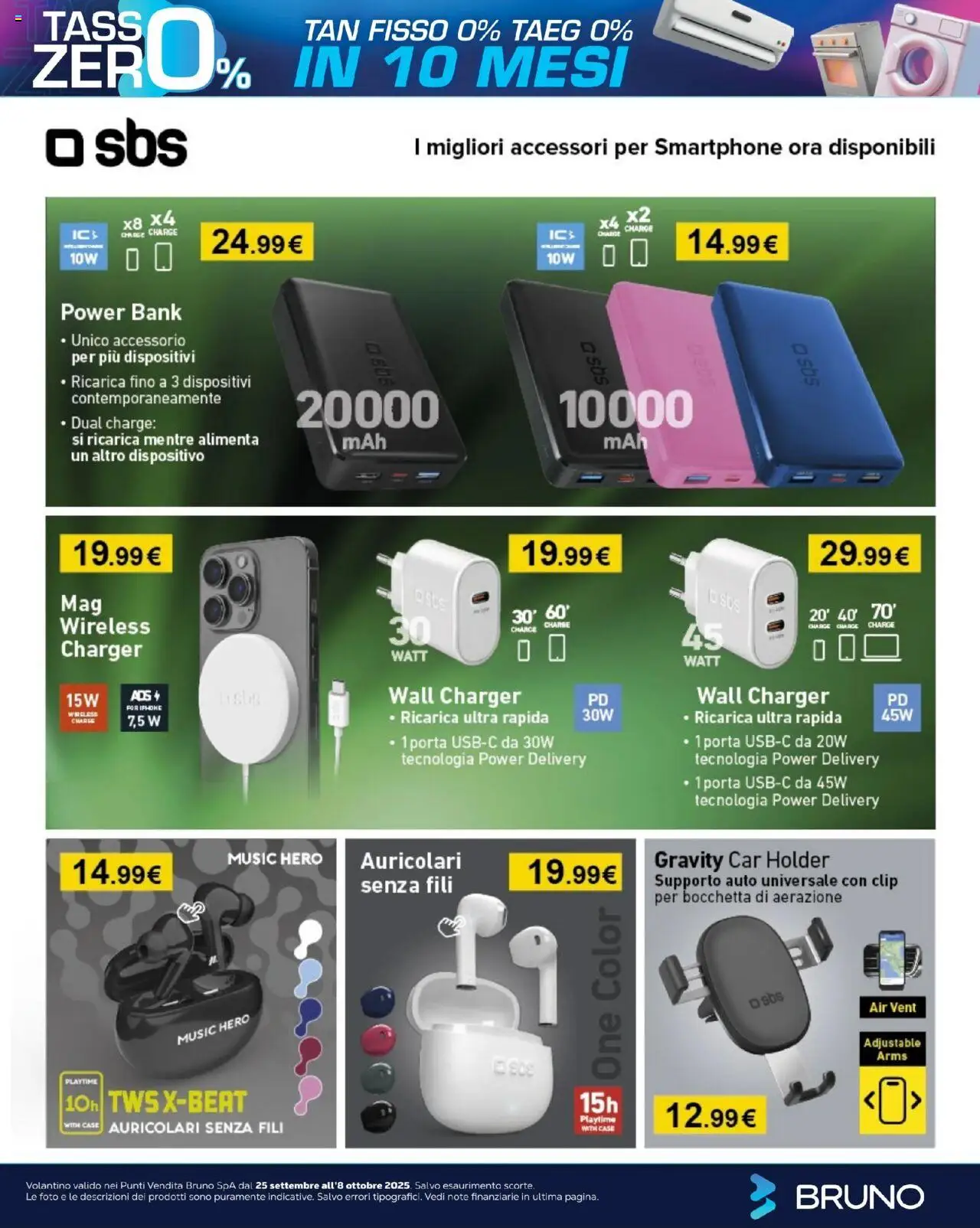 Volantino BRUNO del 25.09.2025 | Pagina: 8 | Prodotti: Auricolari, Power bank, Smartphone