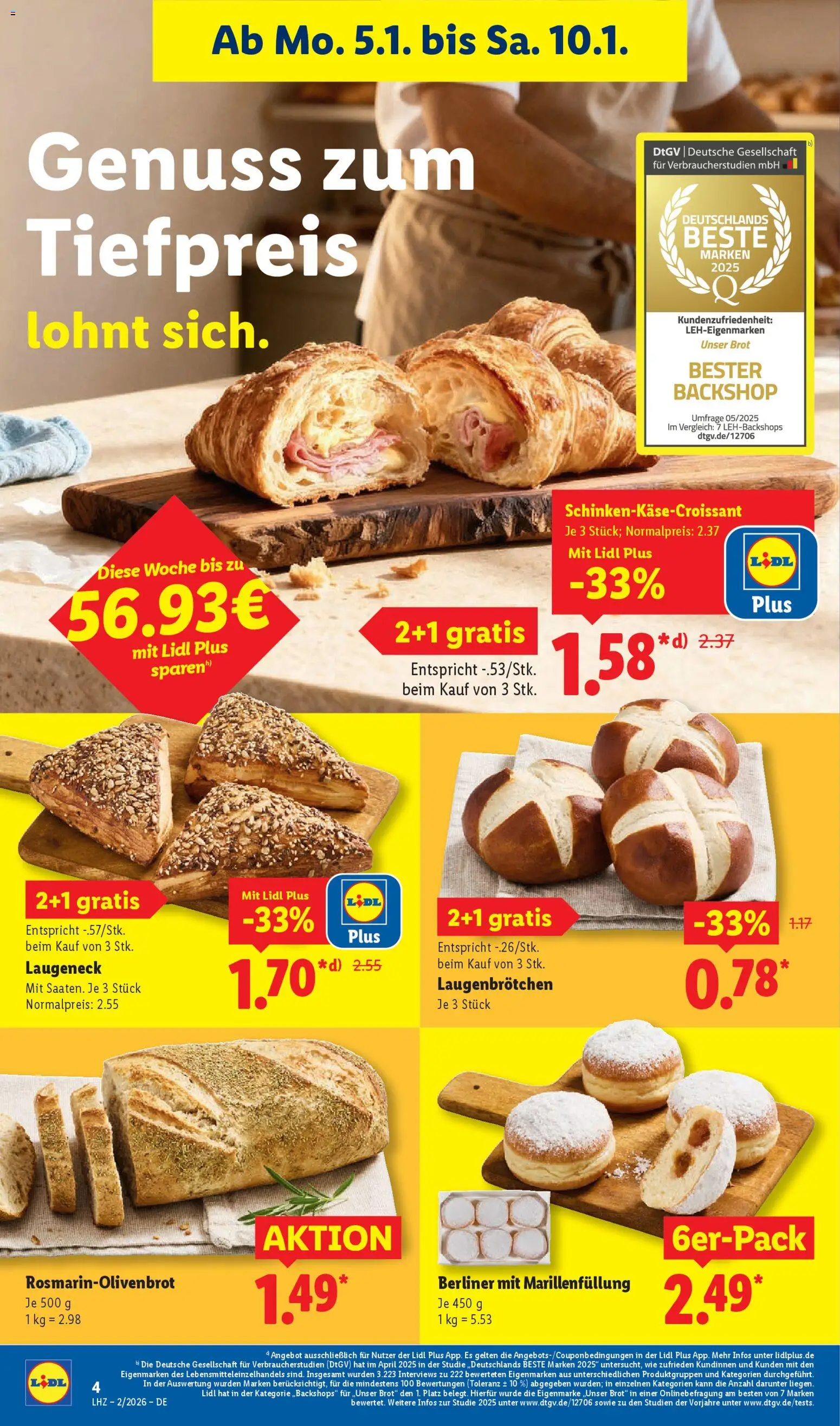 Lidl Prospekt Hilders – gültig ab 05.01.2026 | Seite: 10 | Produkte: Berliner, Brot