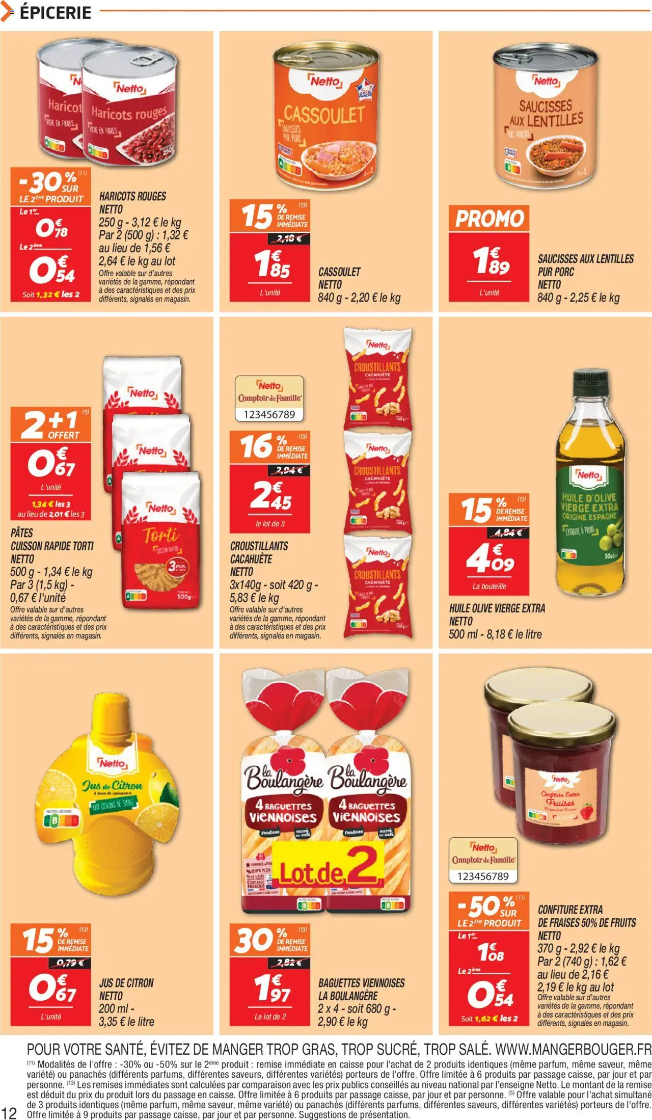  | Page: 12 | Produits: Cacahuète, Olive, Huile D'olive, Haricots rouges