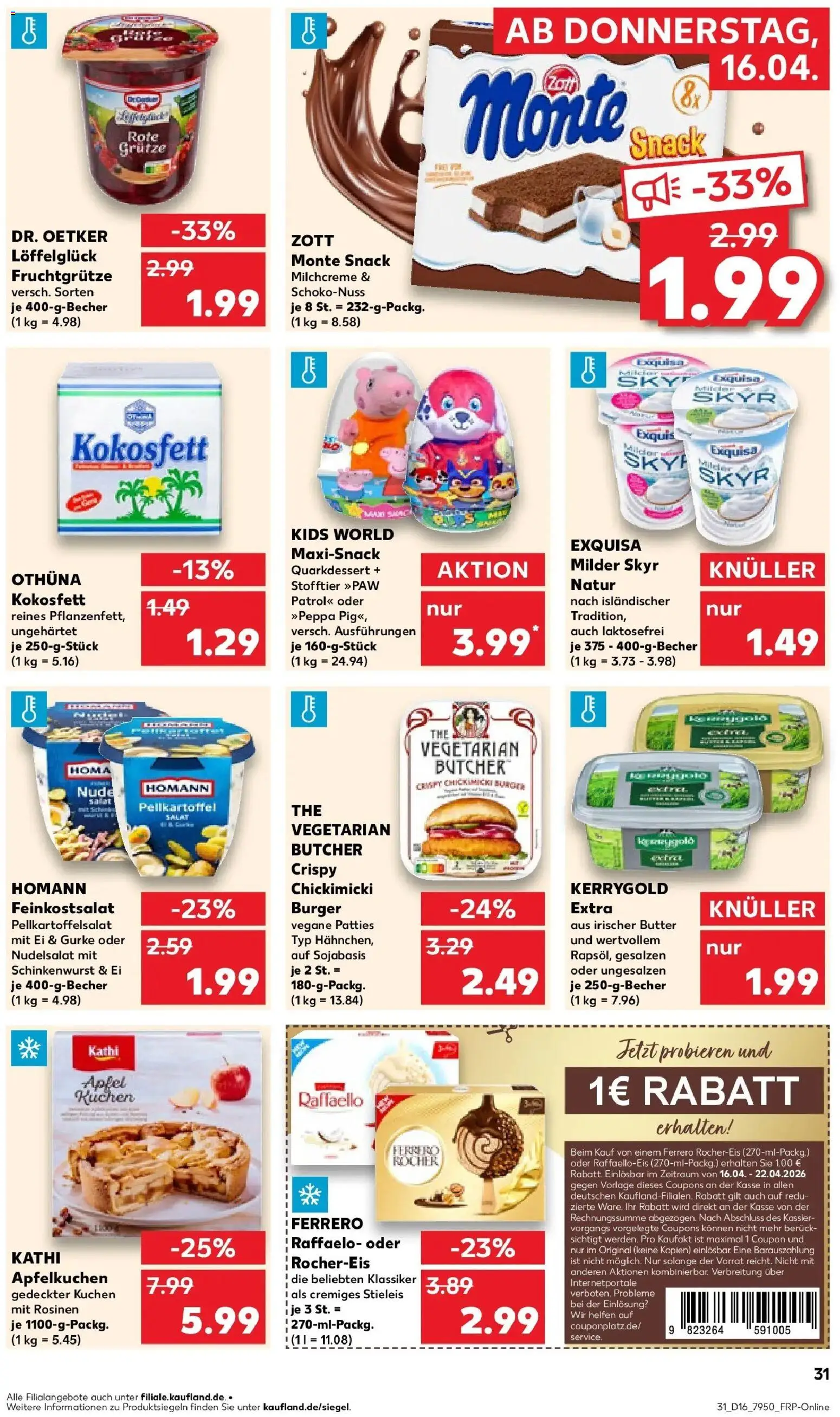 Kaufland Prospekt Walsrode	 – gültig ab 16.04.2026 | Seite: 31 | Produkte: Butter, Burger, Skyr, Kuchen
