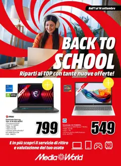 Anteprima del volantino Media World Back to School catalogo valido a partire dal 01.09.2025