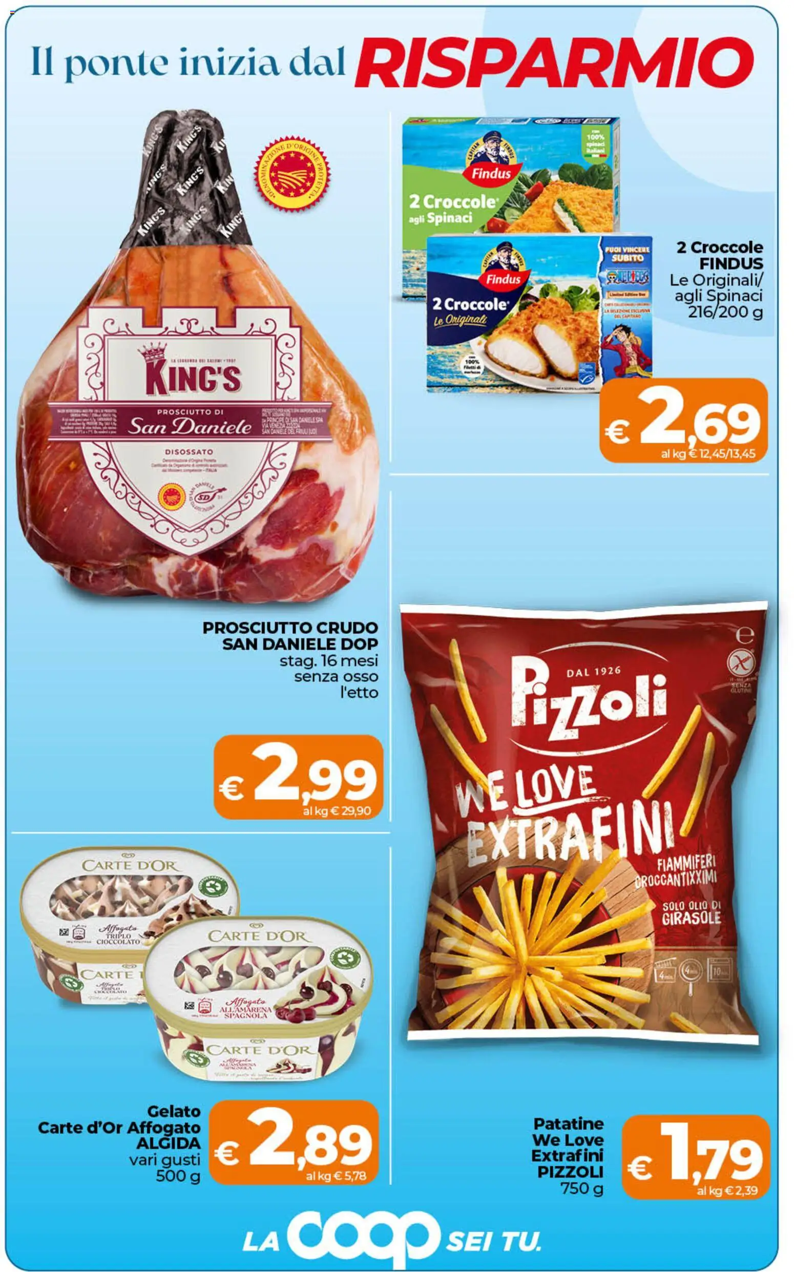 Volantino Ipercoop del 28.04.2026 | Pagina: 3 | Prodotti: Patatine, Gelato, Spinaci, Olio di girasole