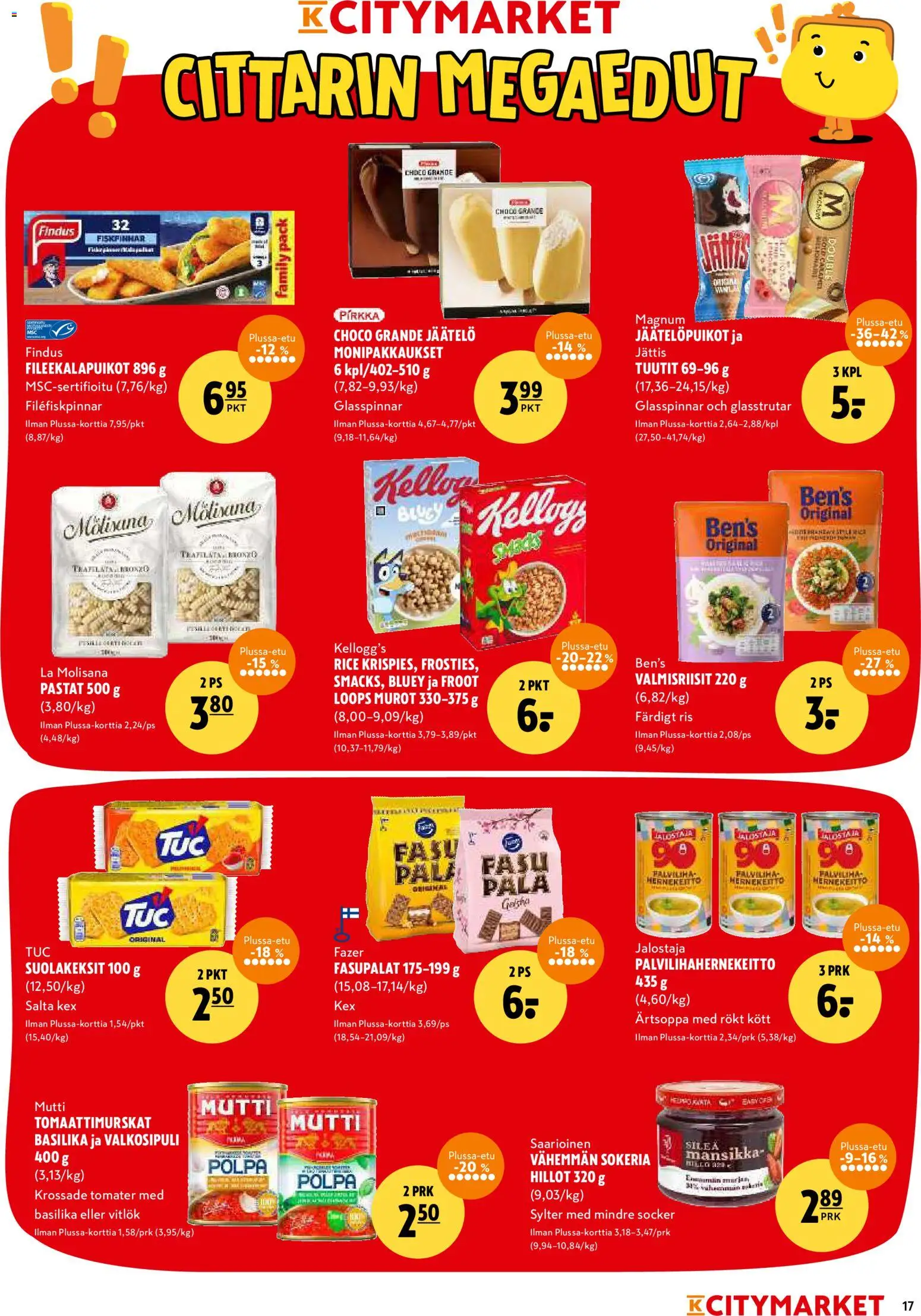 K-Citymarket tarjoukset – voimassa 12.01.2026 alkaen | Sivu: 17 | Tuotteet: Basilika, Murot, Jäätelö, Hernekeitto