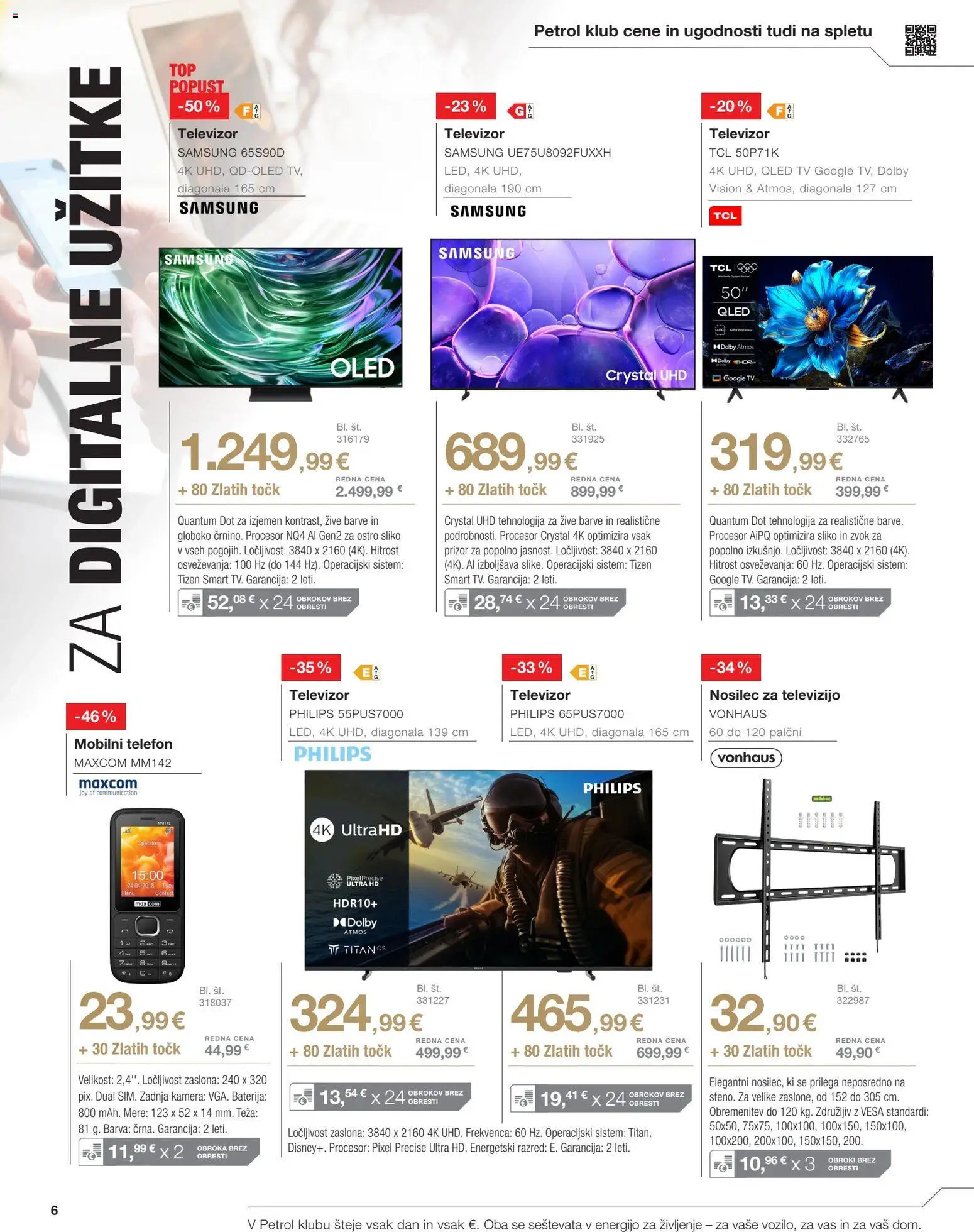 Novi Petrol katalog ponudbe – veljaven od 04.11.2025 | Stran: 24 | Izdelki: Telefon, Televizor, Tv, Kamera
