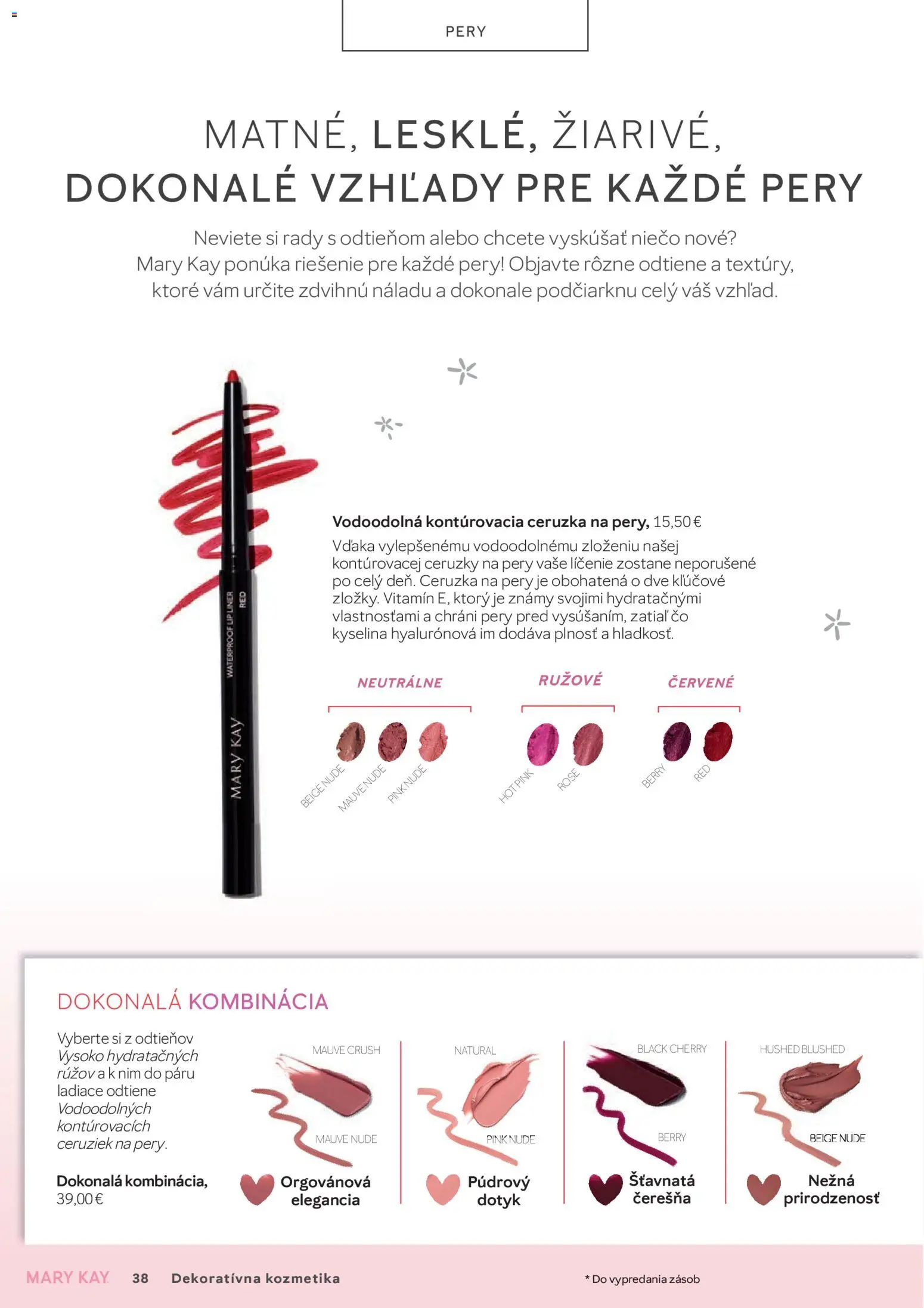Nové Mary Kay akcie – leták je platný od 01.01.2026 | Strana: 38 | Produkty: Ceruzka