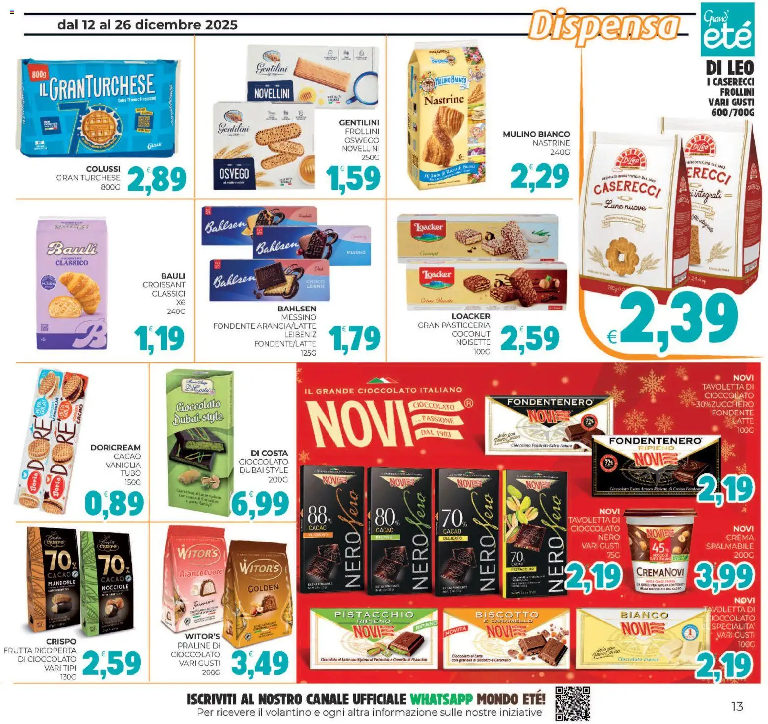 Volantino Eté del 12.12.2025 | Pagina: 13 | Prodotti: Cioccolato, Frutta, Tubo, Croissant