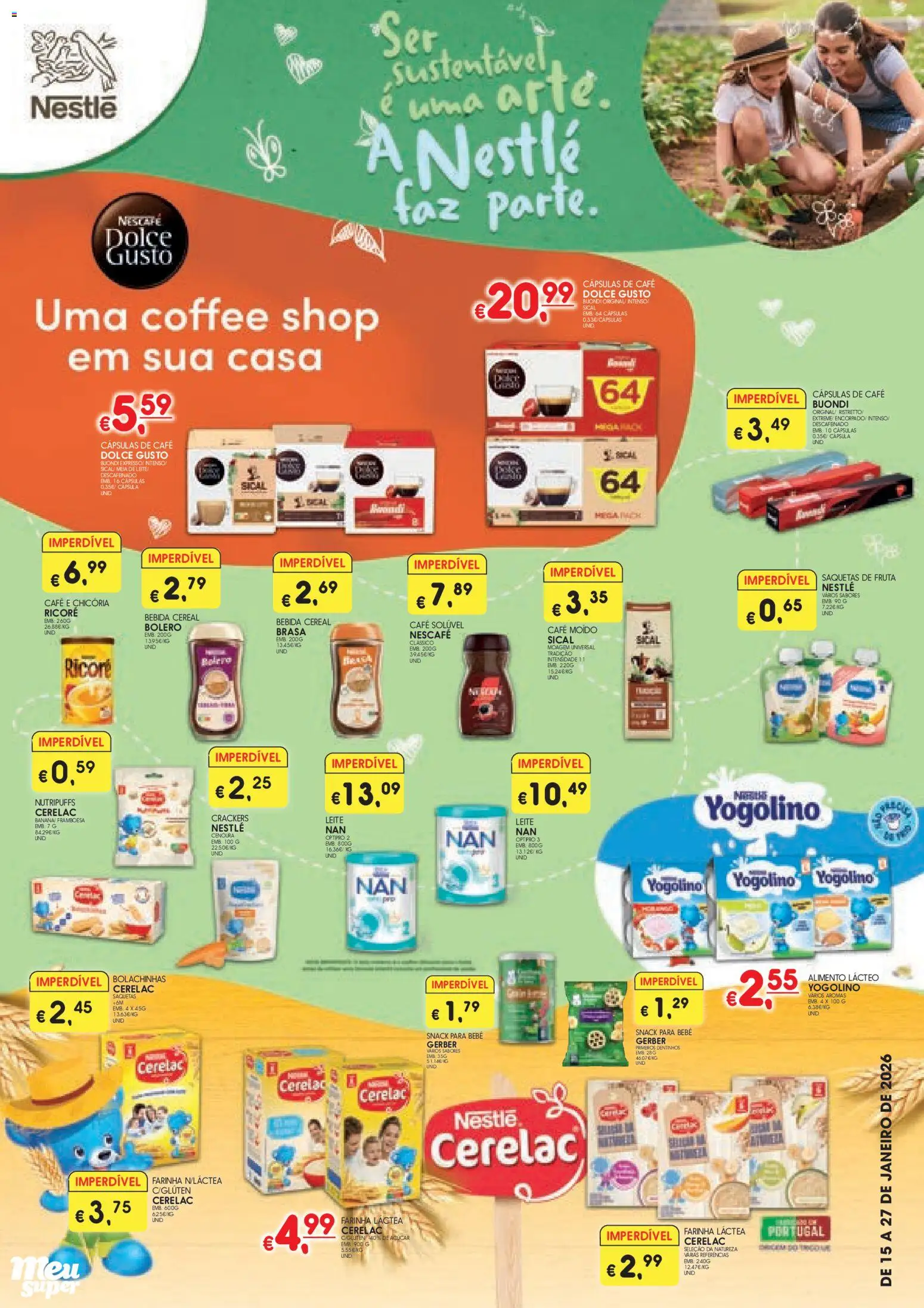 Meu Super folheto │ válido de 15.01.2026 | Página: 1 | Produtos: Café solúvel, Leite, Café, Dolce gusto