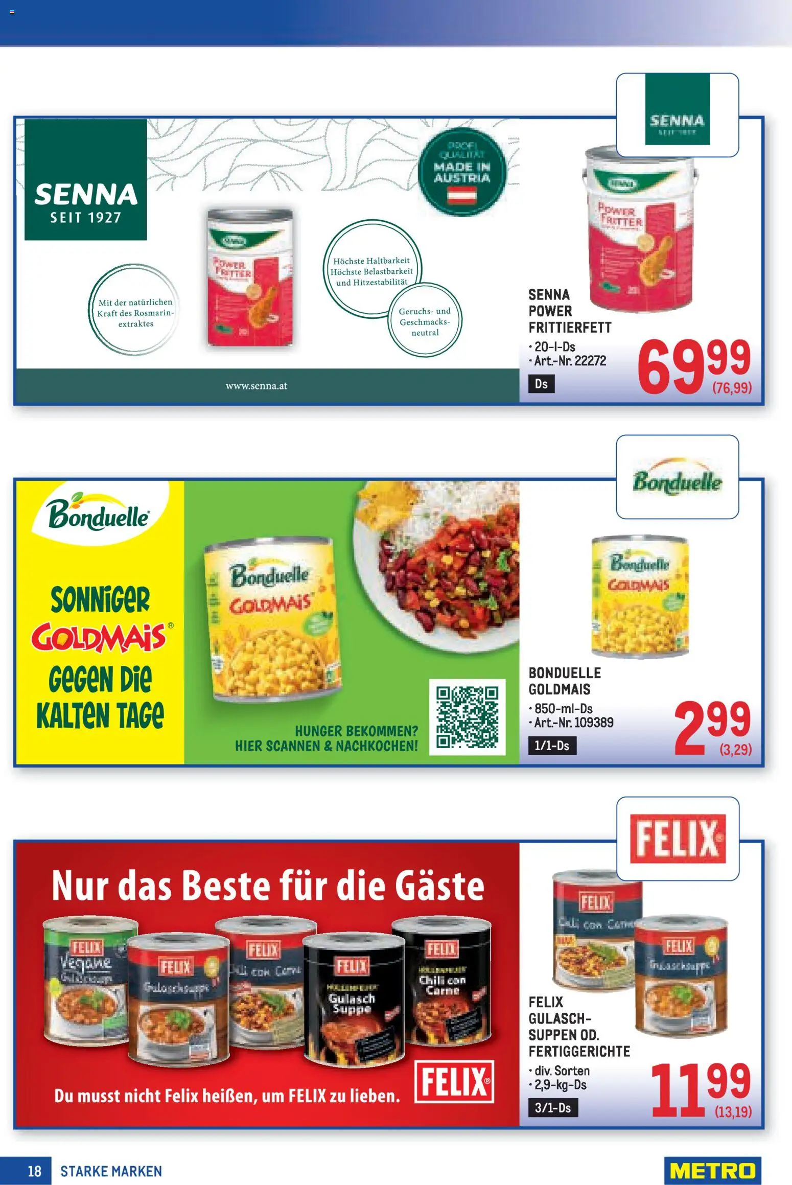 Metro Starke Marken gültig ab 13.11.2025 | Seite: 18 | Produkte: Fertiggerichte, Chili