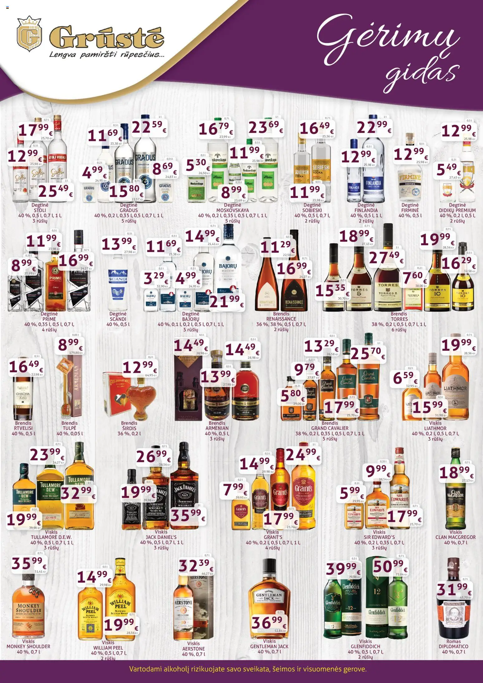GRUSTE akcijos nuo 01.02.2026 | Puslapis: 2 | Prekių: Degtinė, Viskis