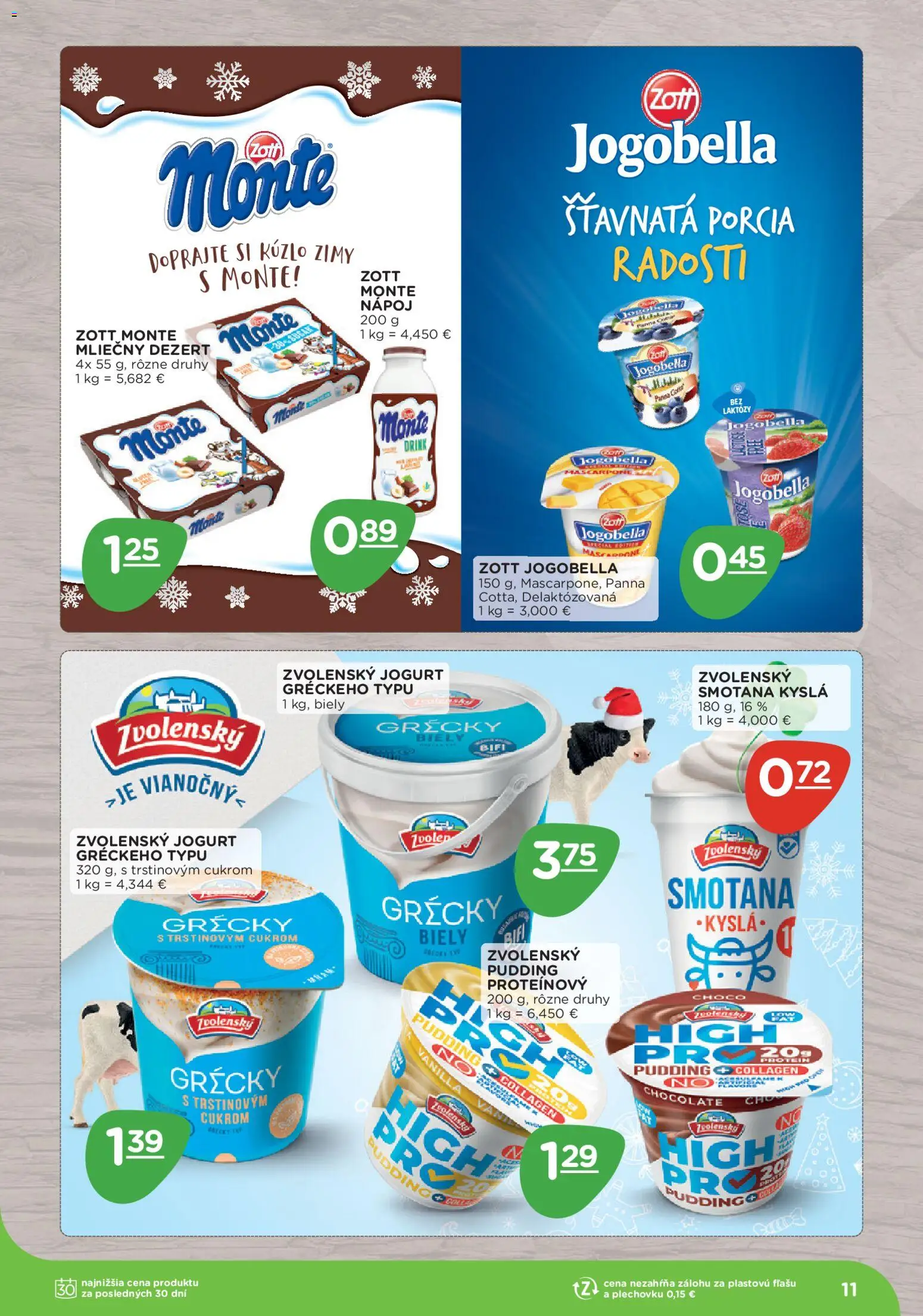 Nové Terno akcie – leták je platný od 10.11.2025 | Strana: 11 | Produkty: Jogurt, Smotana, Protein