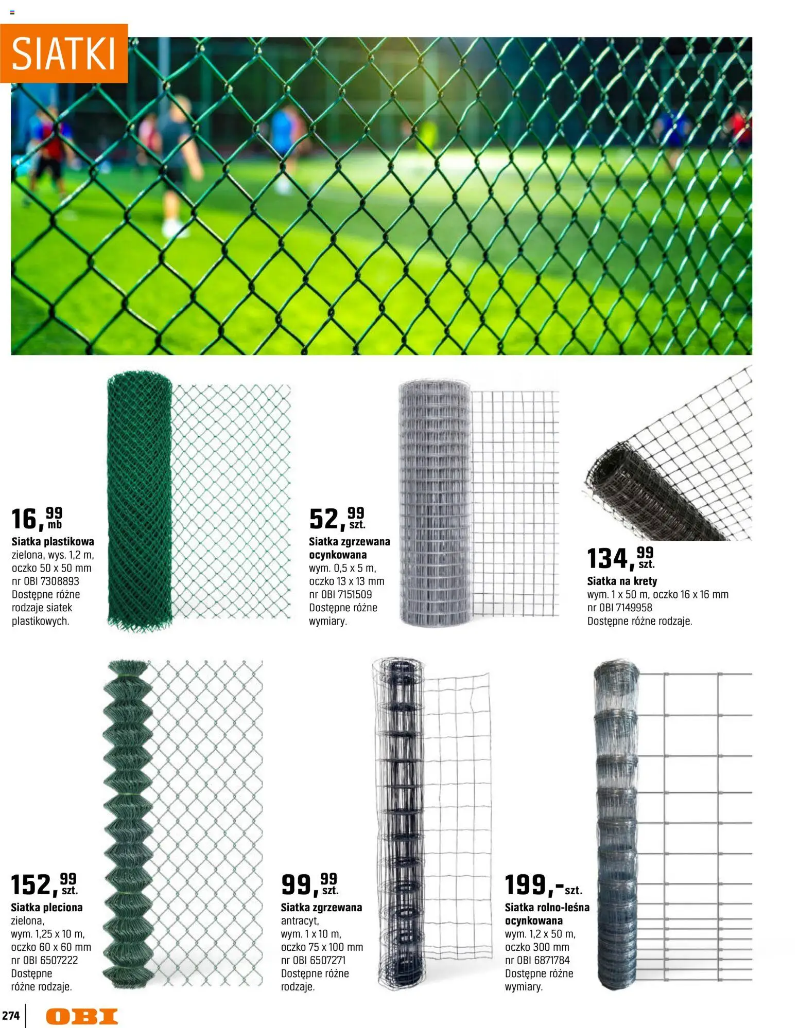 OBI gazetka - Ogród od 11.03.2026 | Strona: 274 | Produkty: Siatka