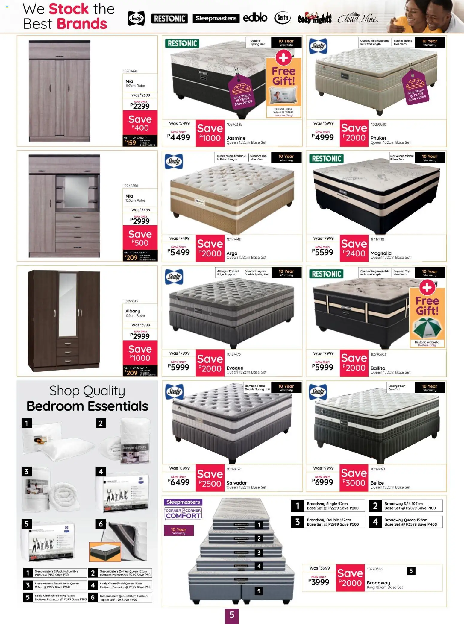 New Bradlows catalogue – valid from 19.03.2026 | Page: 5 | Products: Duvet, Mattress, Pillow, Stock