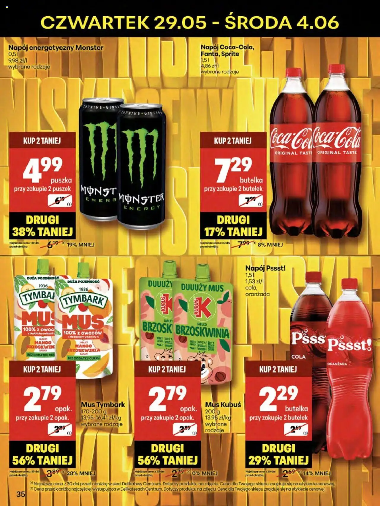 Delikatesy Centrum Gazetka od 29.05.2025 | Strona: 35 | Produkty: Mango, Brzoskwinia, Sprite, Delikatesy