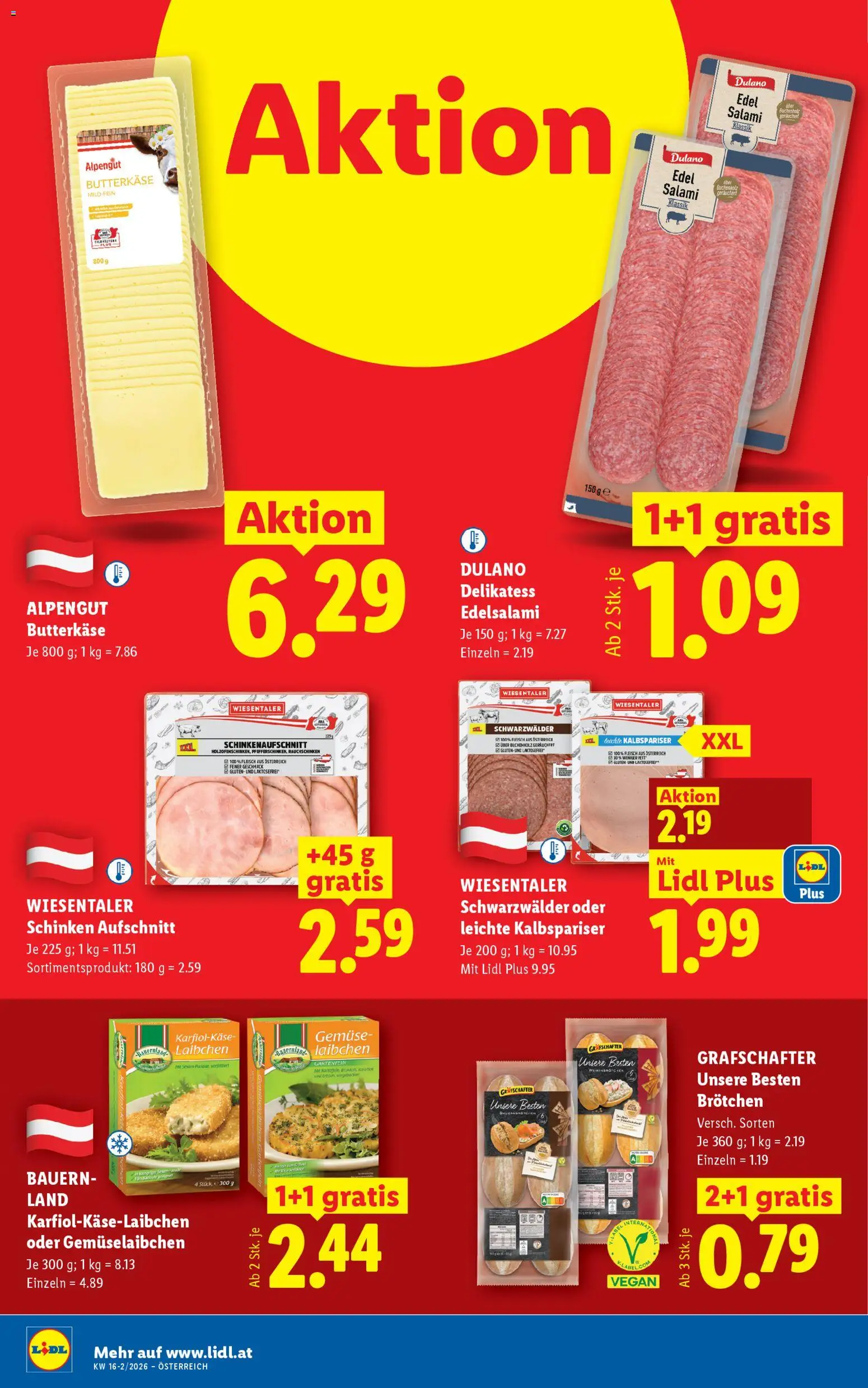 Lidl Flugblatt - Altenmarkt im Pongau, St. Johann im Pongau, Zell am See gültig ab 16.04.2026 | Seite: 12 | Produkte: Gemüse, Salami, Schinken