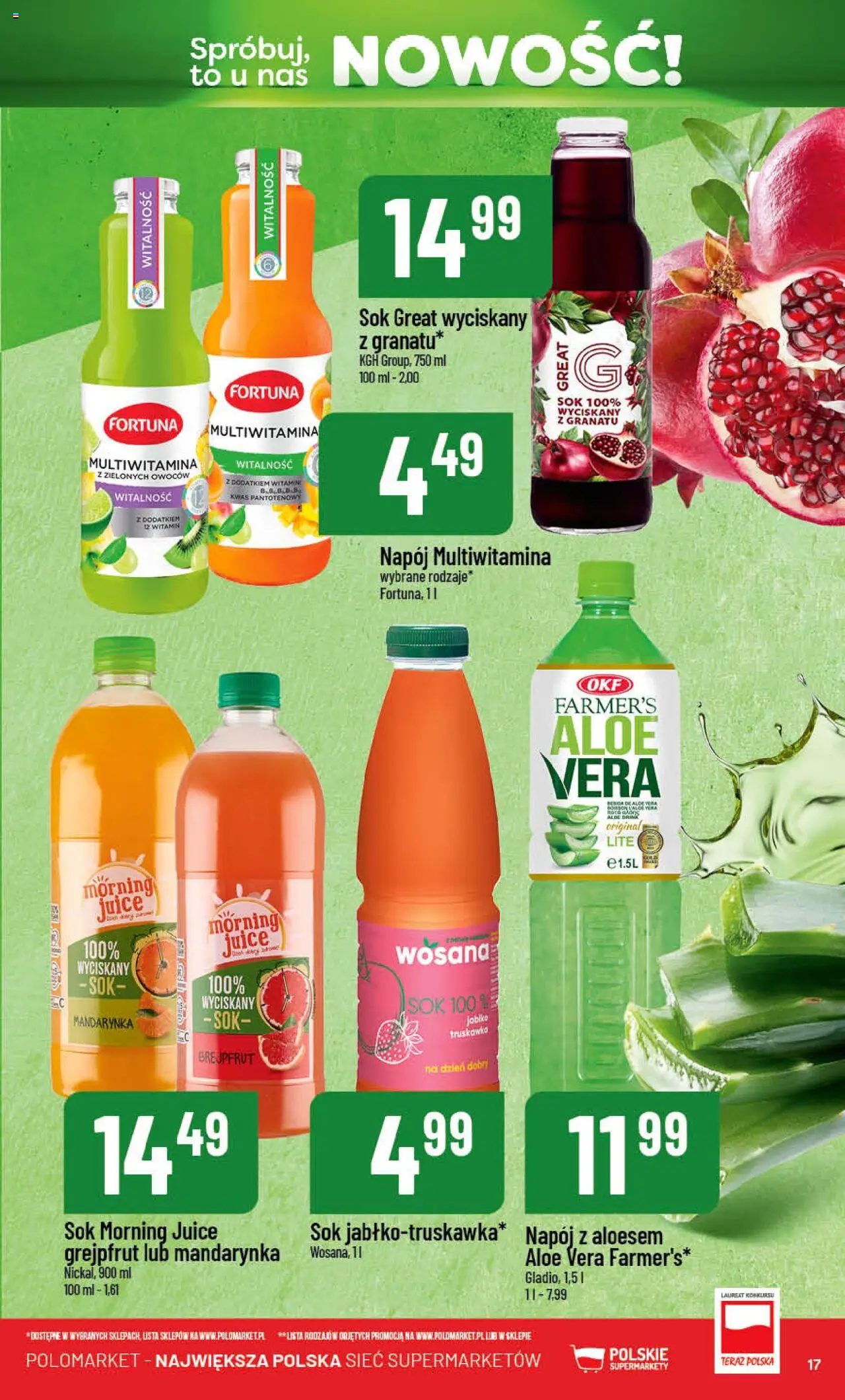 POLOmarket Gazetka - Nowości od 14.08.2025 | Strona: 17 | Produkty: Sok, Grejpfrut