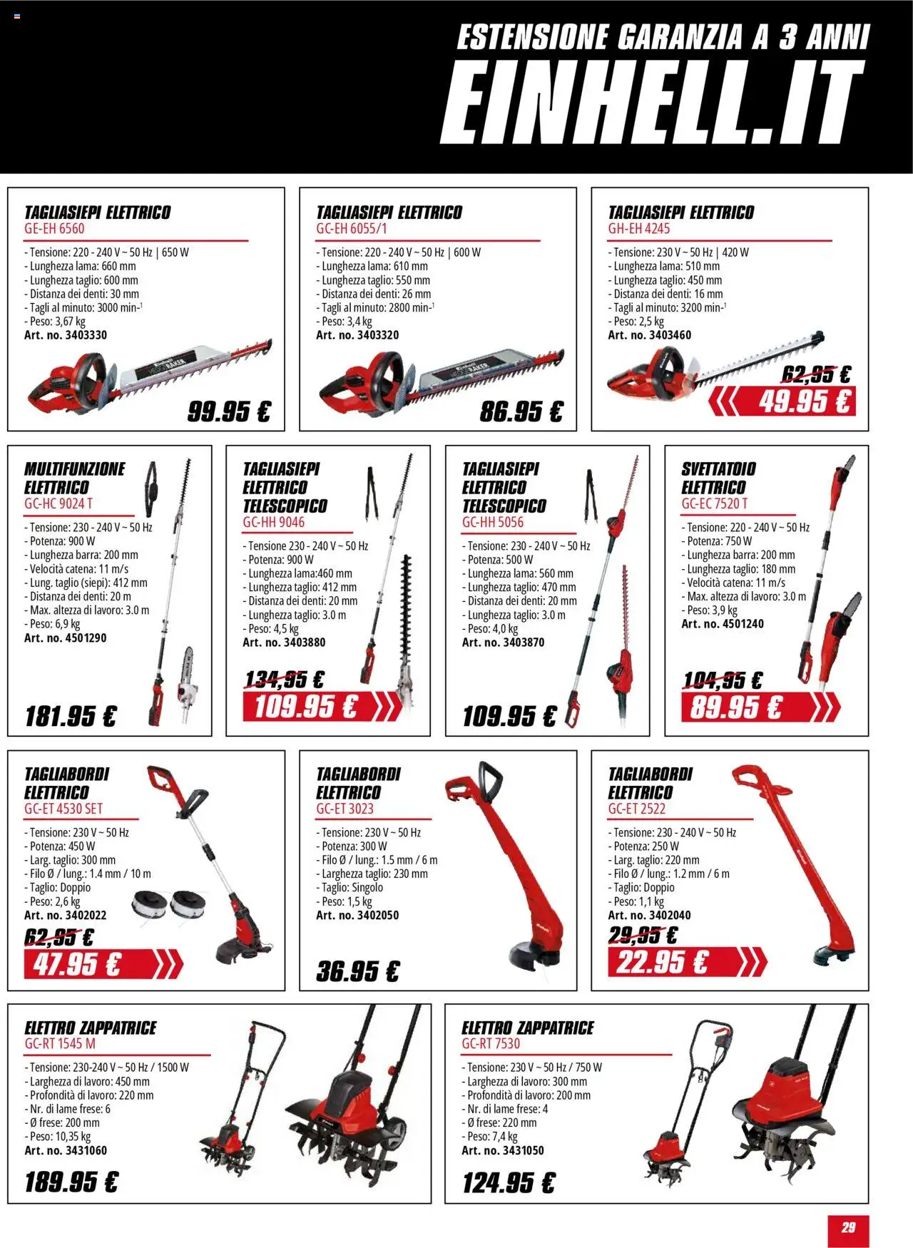 Volantino Einhell del 01.10.2025 | Pagina: 29 | Prodotti: Tagliasiepi
