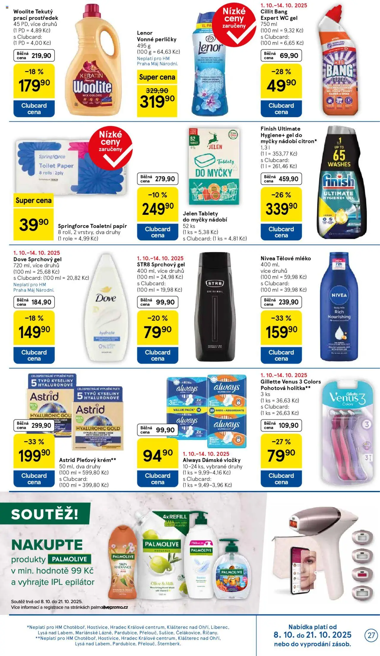 Tesco leták - Hypermarket od 08.10.2025 | Strana: 27 | Produkty: Finish, Tablety do myčky, Vložky, Tablet