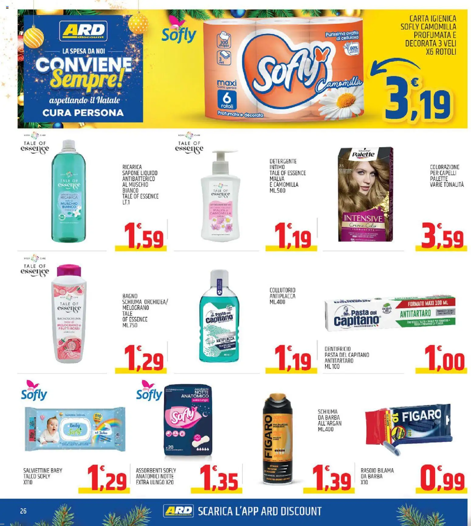 Volantino ARD Discount del 11.12.2025 | Pagina: 26 | Prodotti: Rasoio, Bagnoschiuma, Detergente, Talco