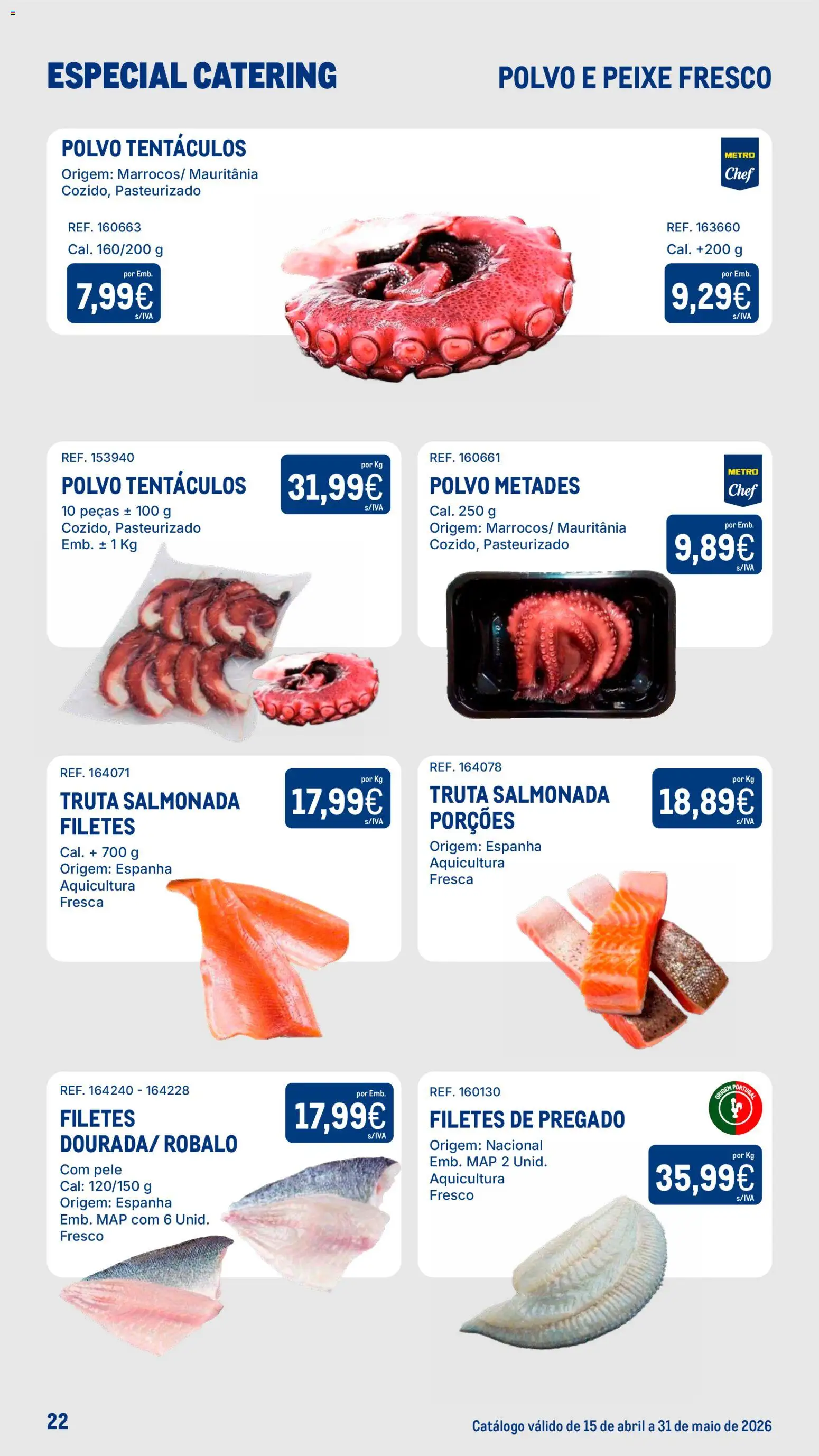 Makro Especial Catering │ válido de 15.04.2026 | Página: 22 | Produtos: Polvo, Peixe, Truta