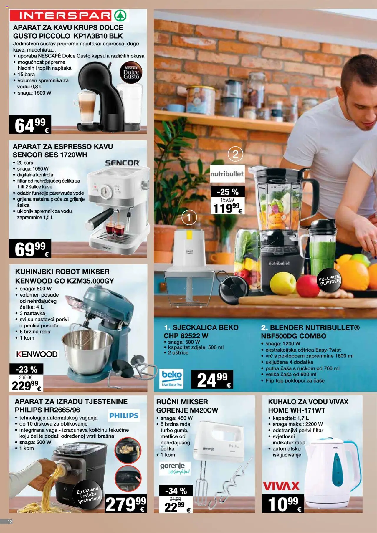 Interspar katalog | vrijedi od 10.09.2025 | Stranica: 12 | Proizvodi: Aparat za kavu, Robot, Dolce Gusto, Čaše