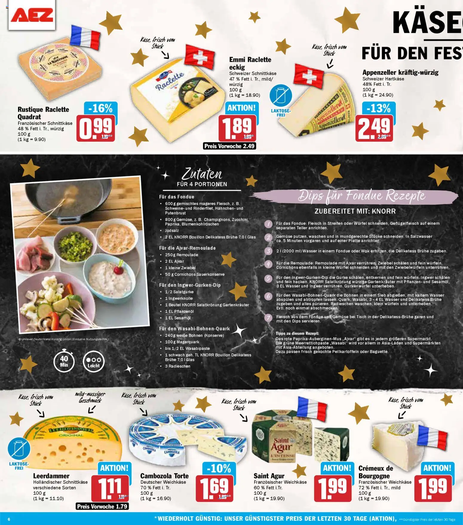 AEZ Prospekt 	 – gültig ab 22.12.2025 | Seite: 6 | Produkte: Tisch, Knorr, Gemüse, Magerquark