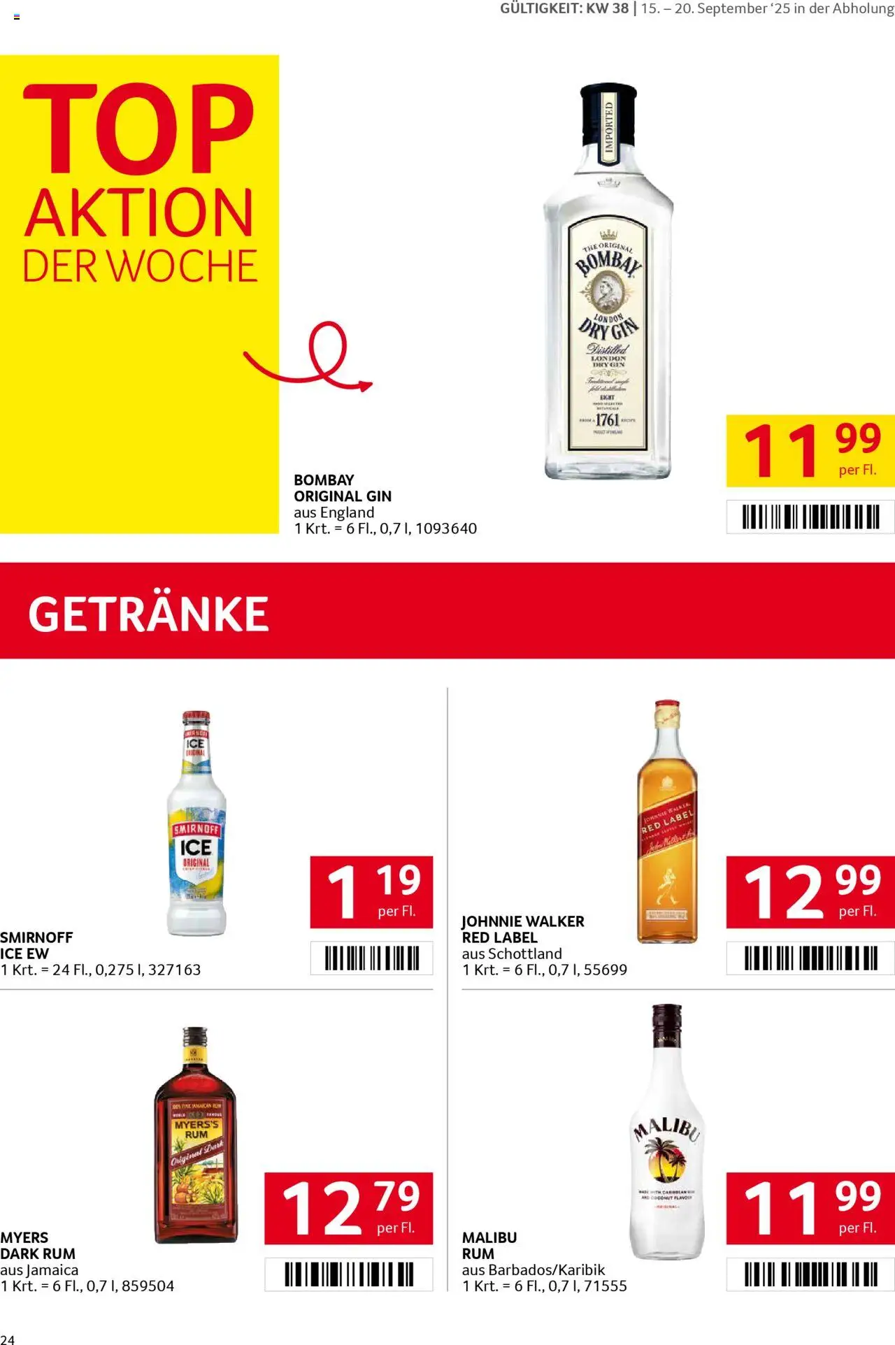 Transgourmet Flugblatt gültig ab 14.09.2025 | Seite: 24 | Produkte: Gin