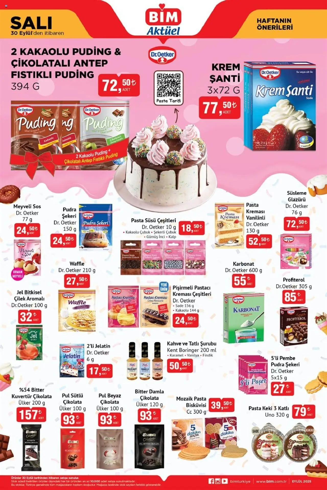 BİM Katalog - 30.09.2025 tarihinden itibaren geçerlidir | Sayfa: 2 | Ürünler: Süt, Çikolata, Pudra, Sos
