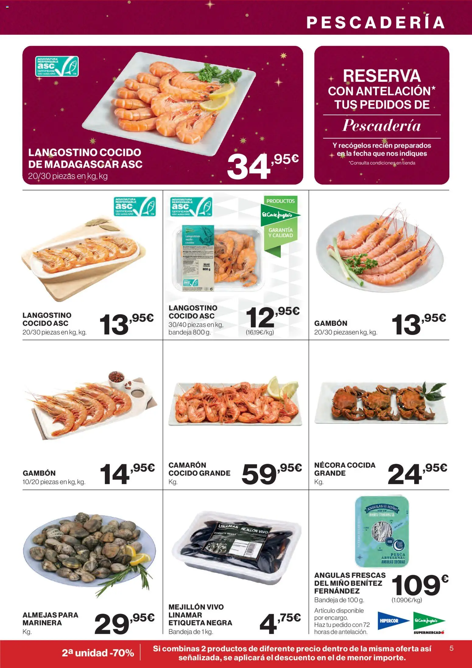 Hipercor catálogo │ válido desde el 18.12.2025 | Página: 5 | Productos: Bandeja, Langostino