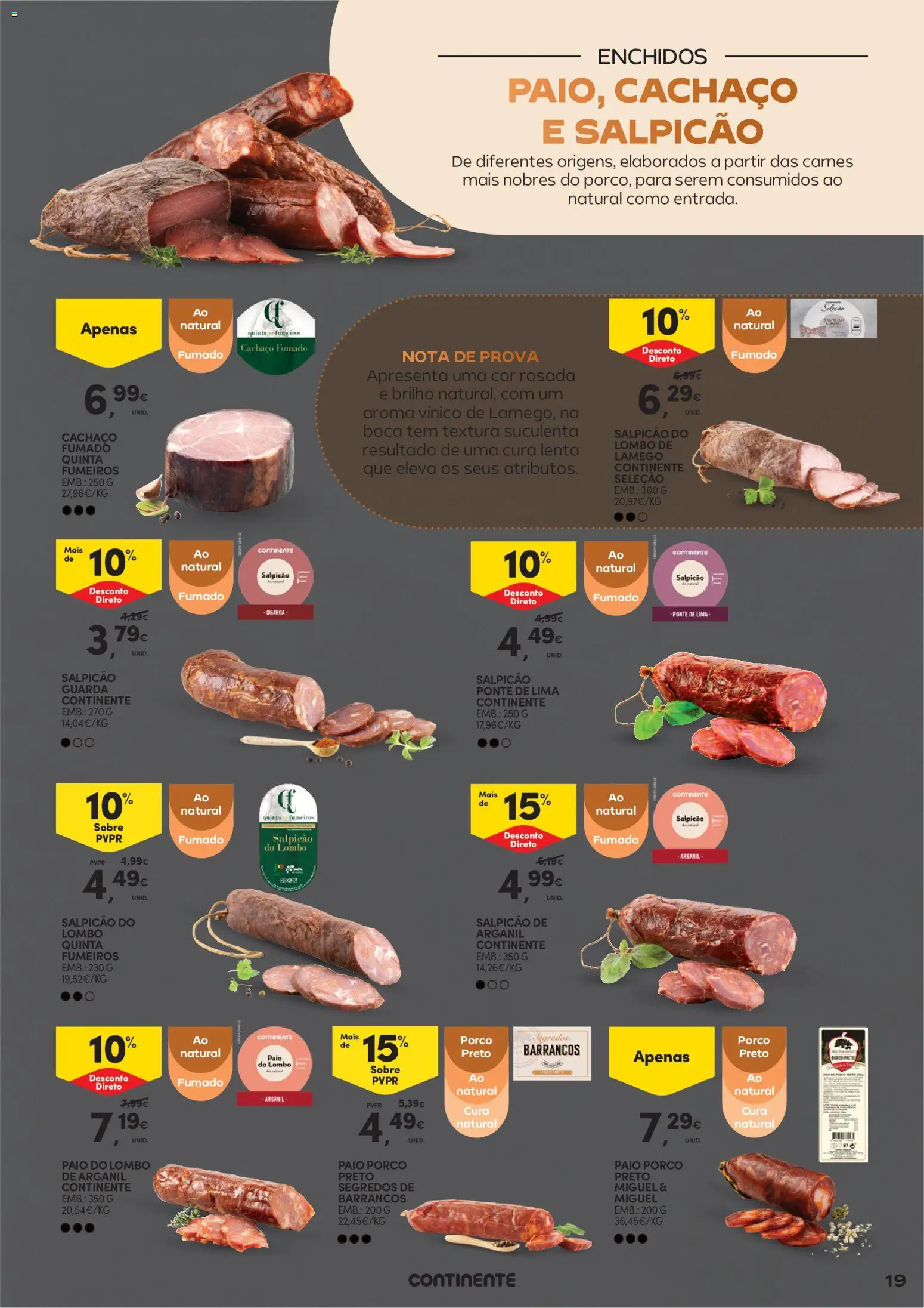 Continente - Queijos, Enchidos e Vinhos Aproveite para petiscar │ válido de 03.02.2026 | Página: 19 | Produtos: Salpicão, Lombo