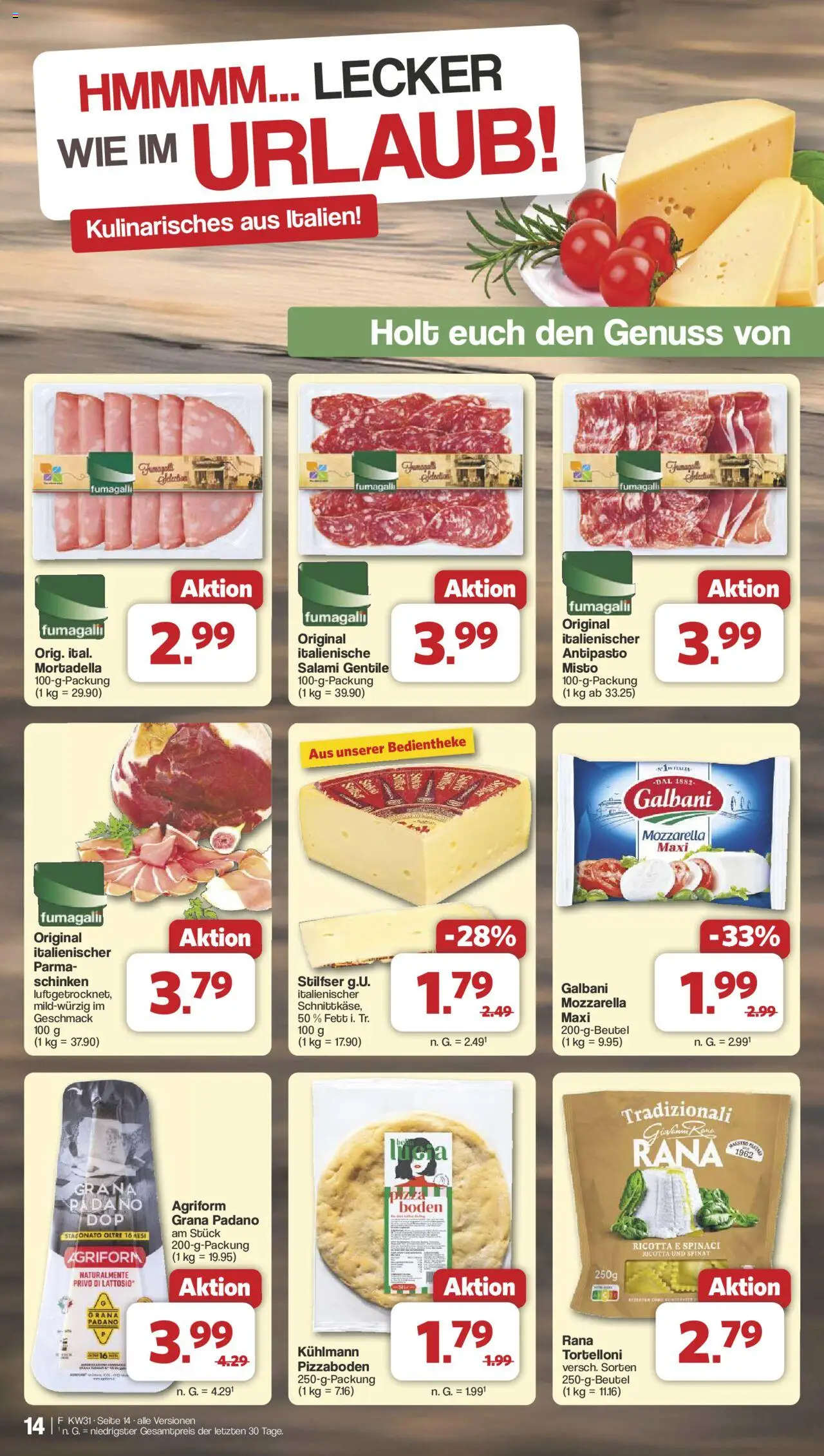 Famila Nordwest Prospekt 	 - gültig ab dem 28.07.2025 | Seite: 15 | Produkte: Mozzarella, Salami, Schinken