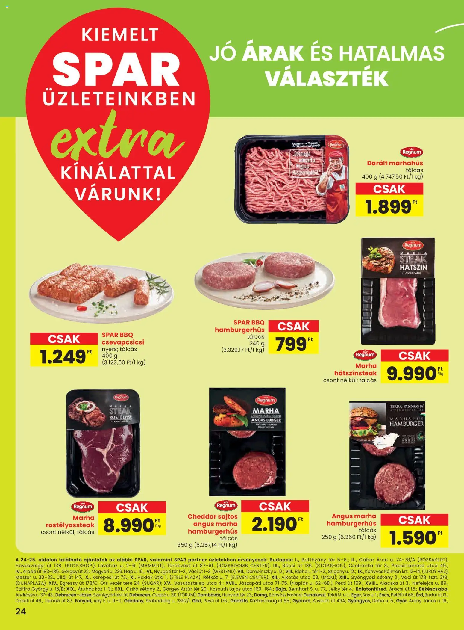 Spar akciós ujság - amely érvényes a következő dátumtól: 20.11.2025 | Oldal: 5 | Termékek: Hamburger, Darált marhahús, Marhahús, Cheddar