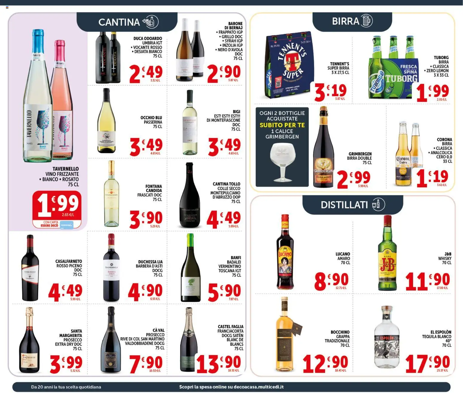 Volantino Decò del 21.04.2026 | Pagina: 16 | Prodotti: Tennent's, Birra, Tequila, Amaro