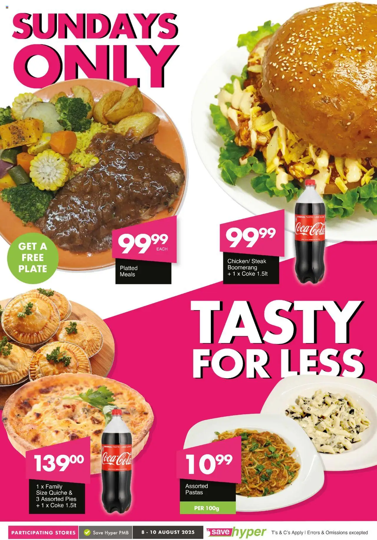 Save Weekend WOW │ valid from 08.08.2025 | Page: 10 | Products: Plate, Steak, Coke