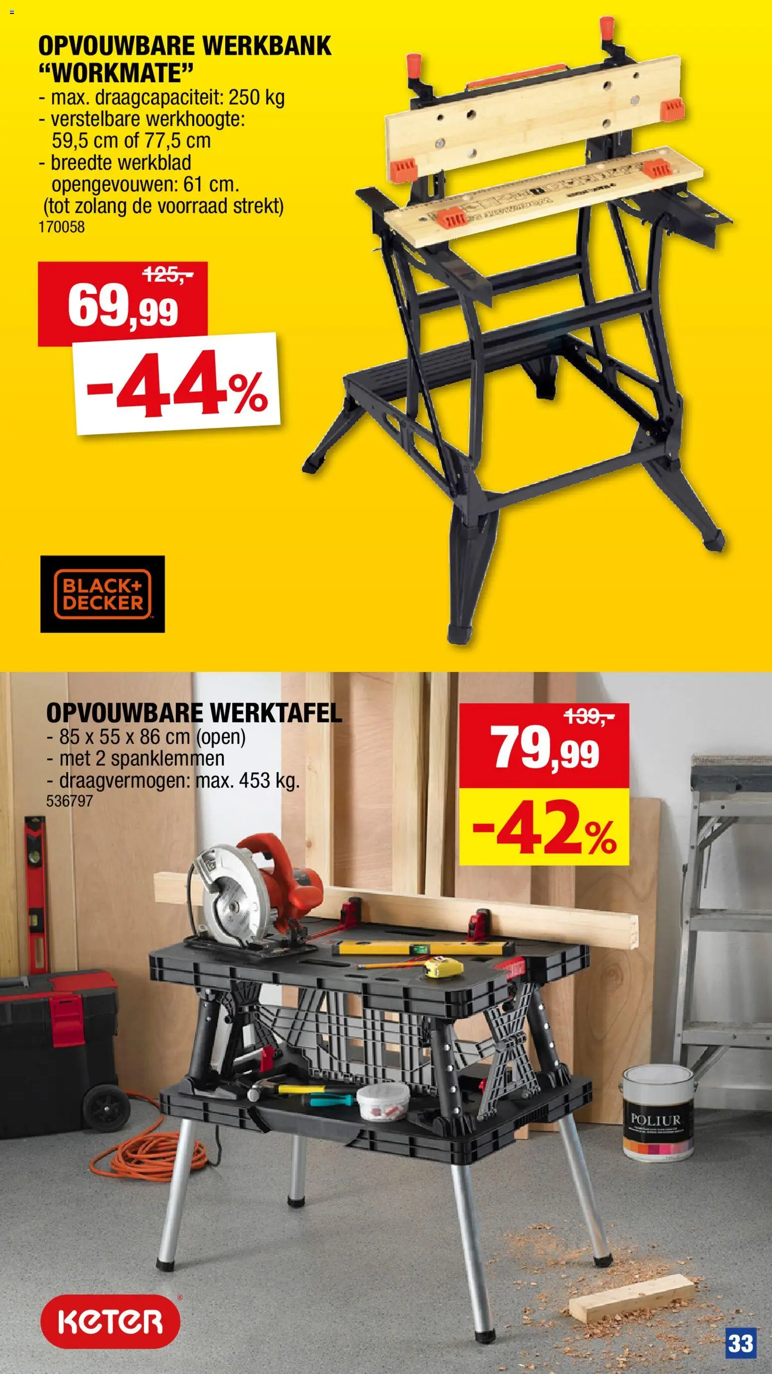 {H1} | Pagina: 33 | Producten: Werktafel