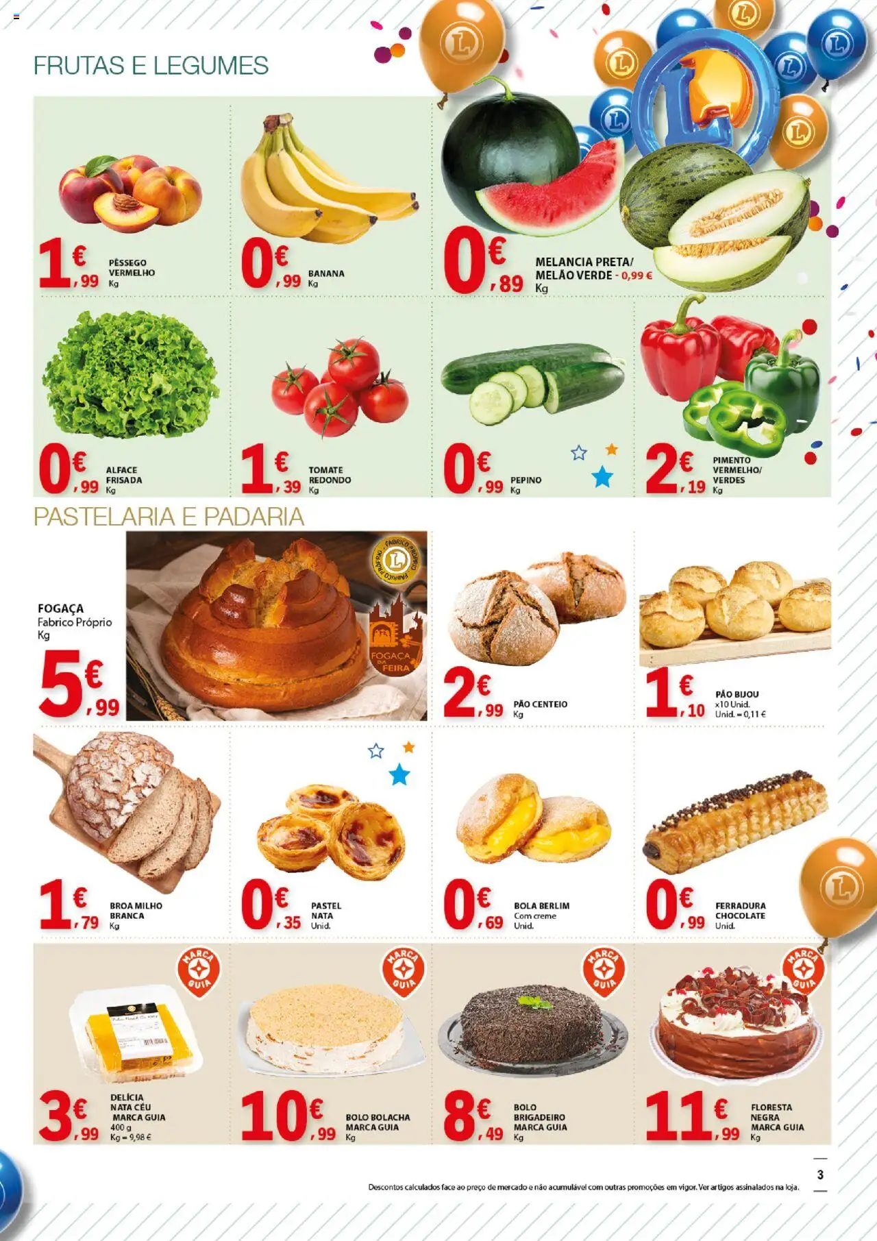 E.Leclerc - Aniversário Santa Maria da Feira │ válido de 24.07.2025 | Página: 3 | Produtos: Pão, Tomate, Creme, Alface