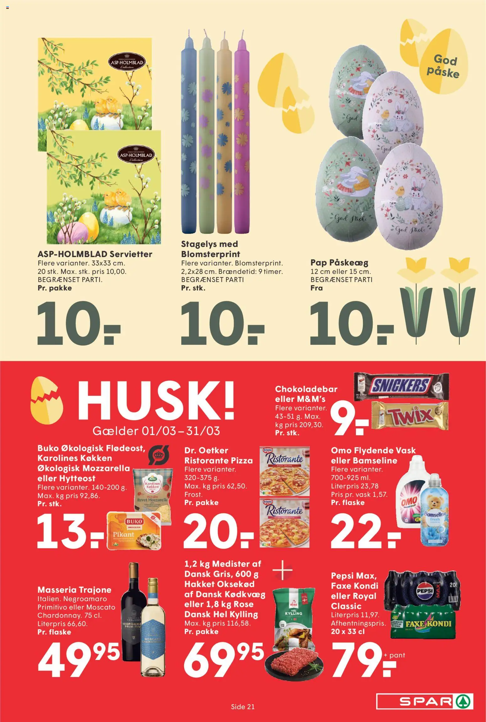 Spar tilbudsavis – gyldig fra 13.03.2026 | Side: 22 | Produkter: Oksekød, Hytteost, Faxe Kondi, Pepsi