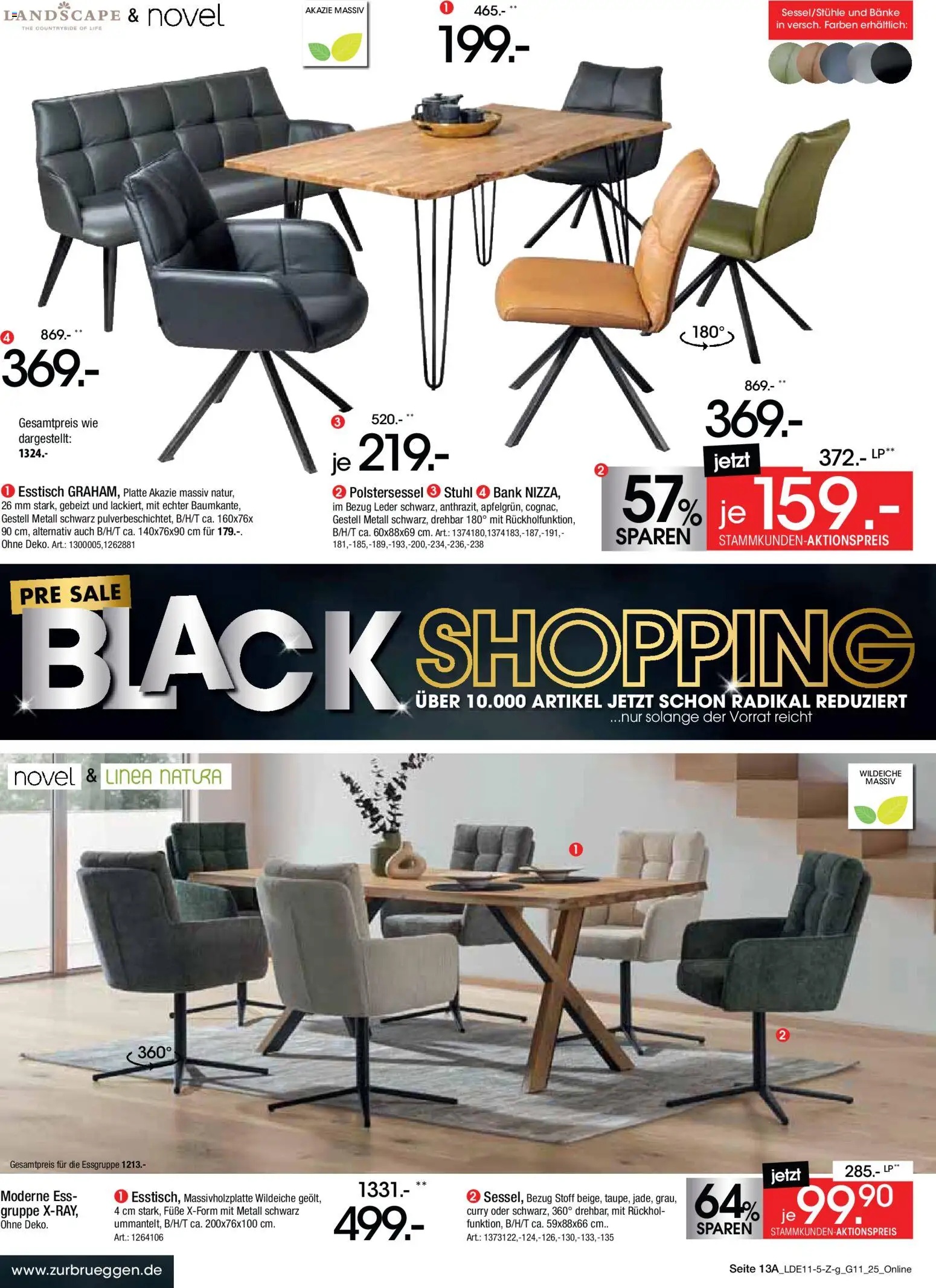Zurbrüggen - Black Friday – gültig ab 08.11.2025 | Seite: 15 | Produkte: Esstisch, Essgruppe, Stuhl