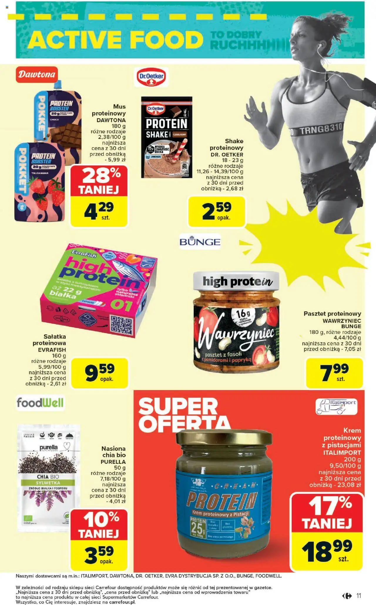 Carrefour Gazetka - Market Zadbać o siebie od 18.08.2025 | Strona: 11 | Produkty: Papryka, Sałatka z tuńczykiem, Nasiona, Sałatka