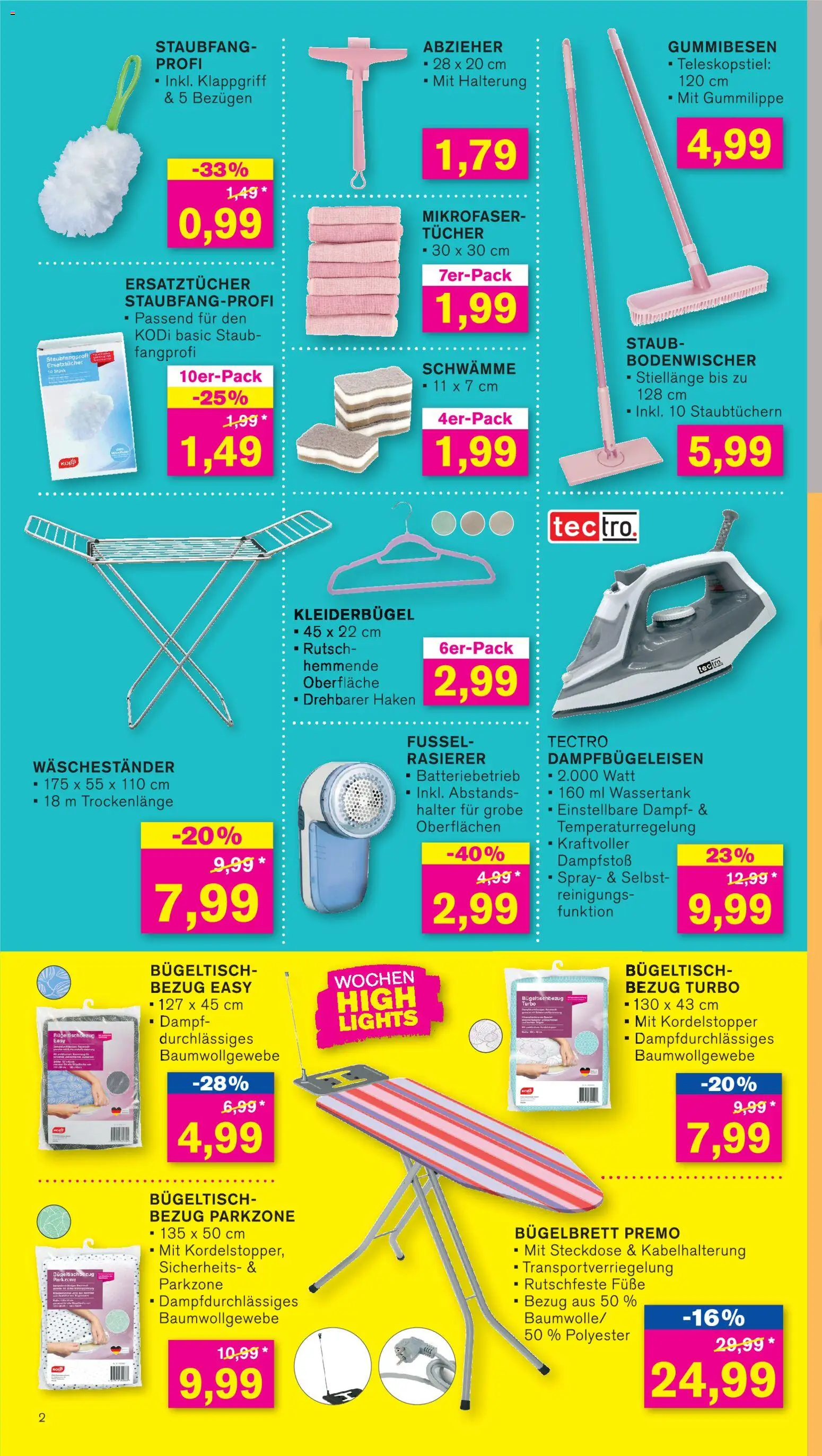 KODi Prospekt 	 – gültig ab 27.10.2025 | Seite: 2 | Produkte: Rasierer, Steckdose, Kleiderbügel, Waschestander