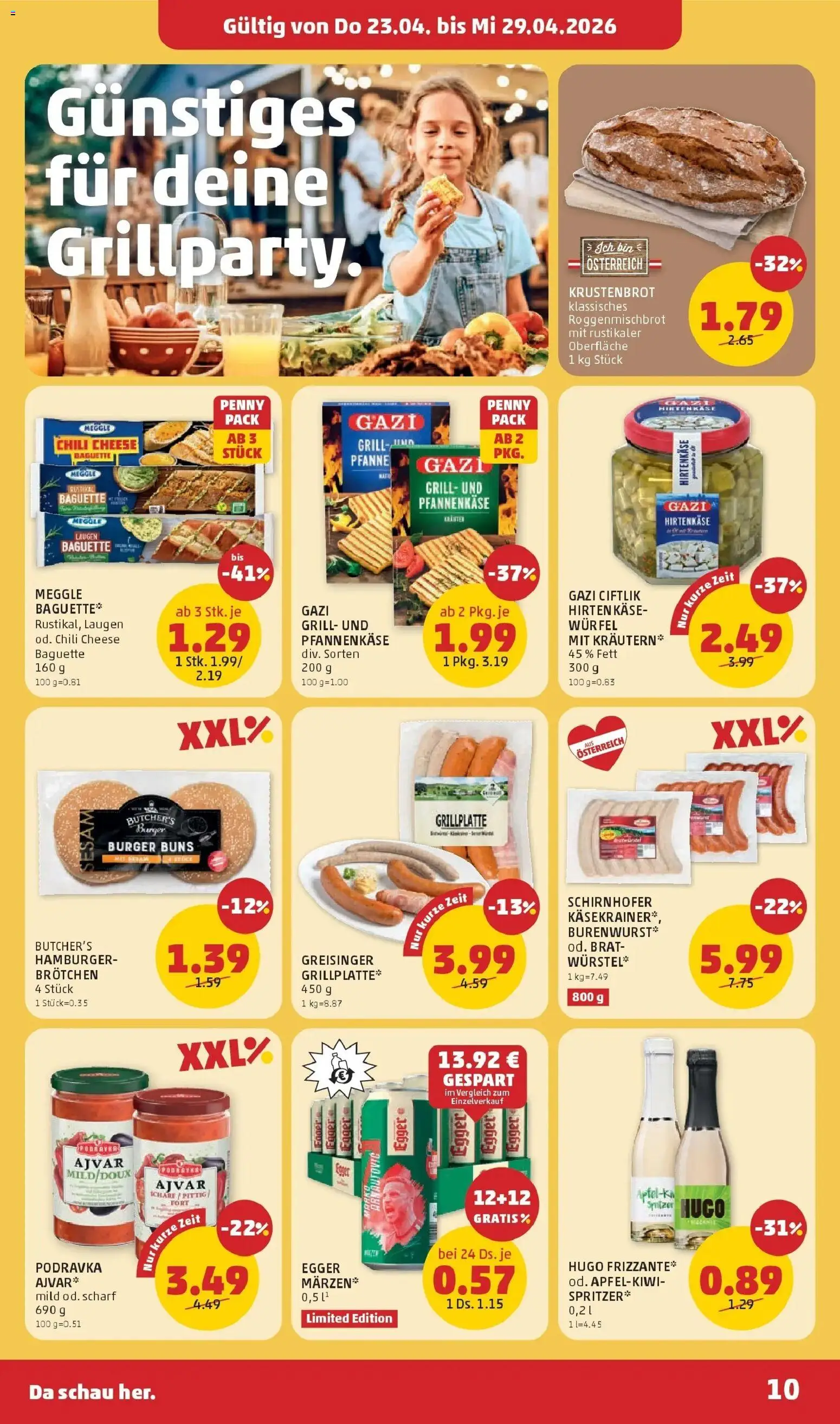 Penny Markt Die ganze Woche sparen gültig ab 23.04.2026 | Seite: 10 | Produkte: Chili, Jääkaappipakastin, Grill, Käse