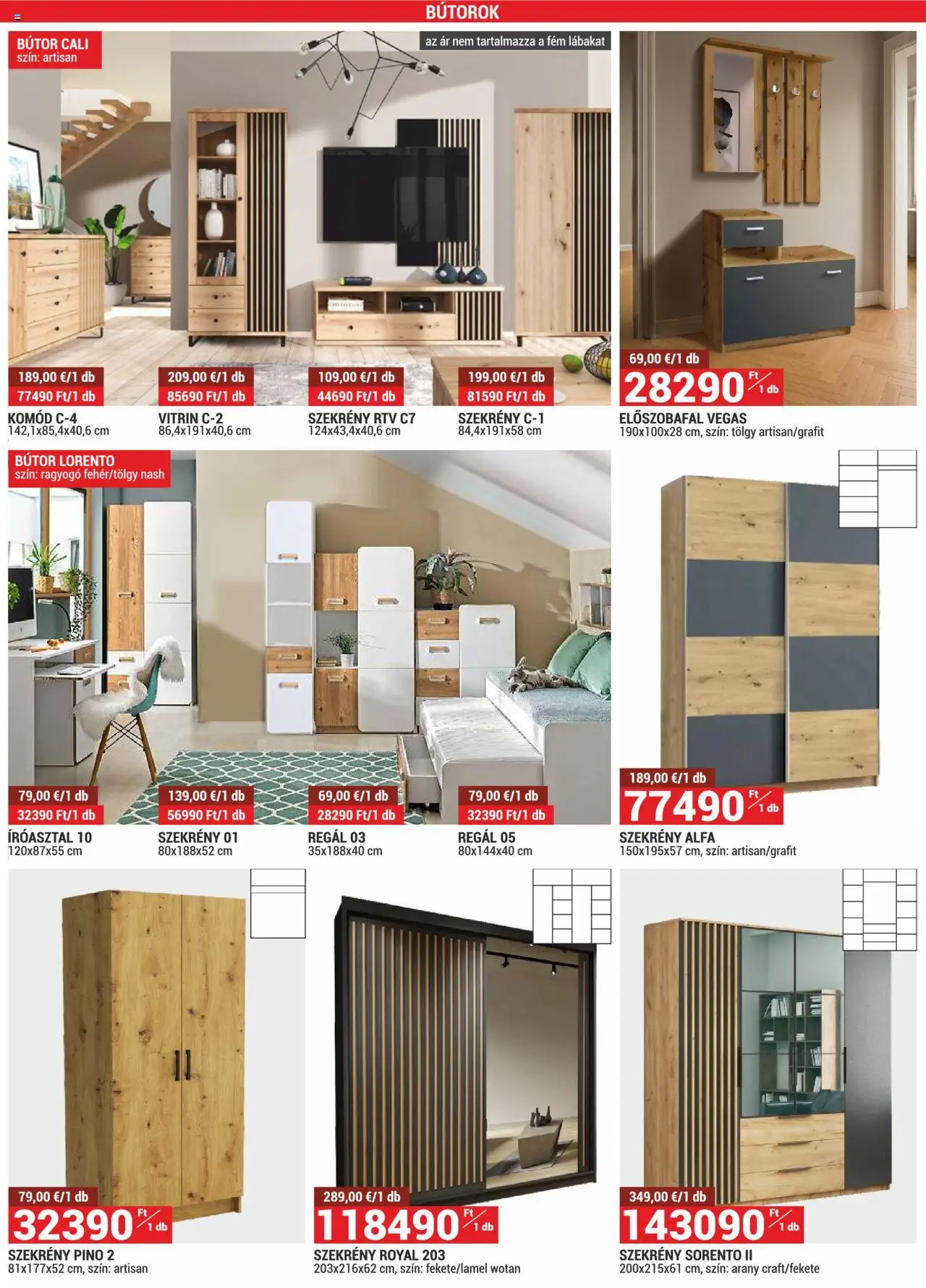 Merkury Market akciós ujság - amely érvényes a következő dátumtól: 01.06.2025 | Oldal: 12 | Termékek: Bútor, Előszobafal, Íróasztal, Szekrény