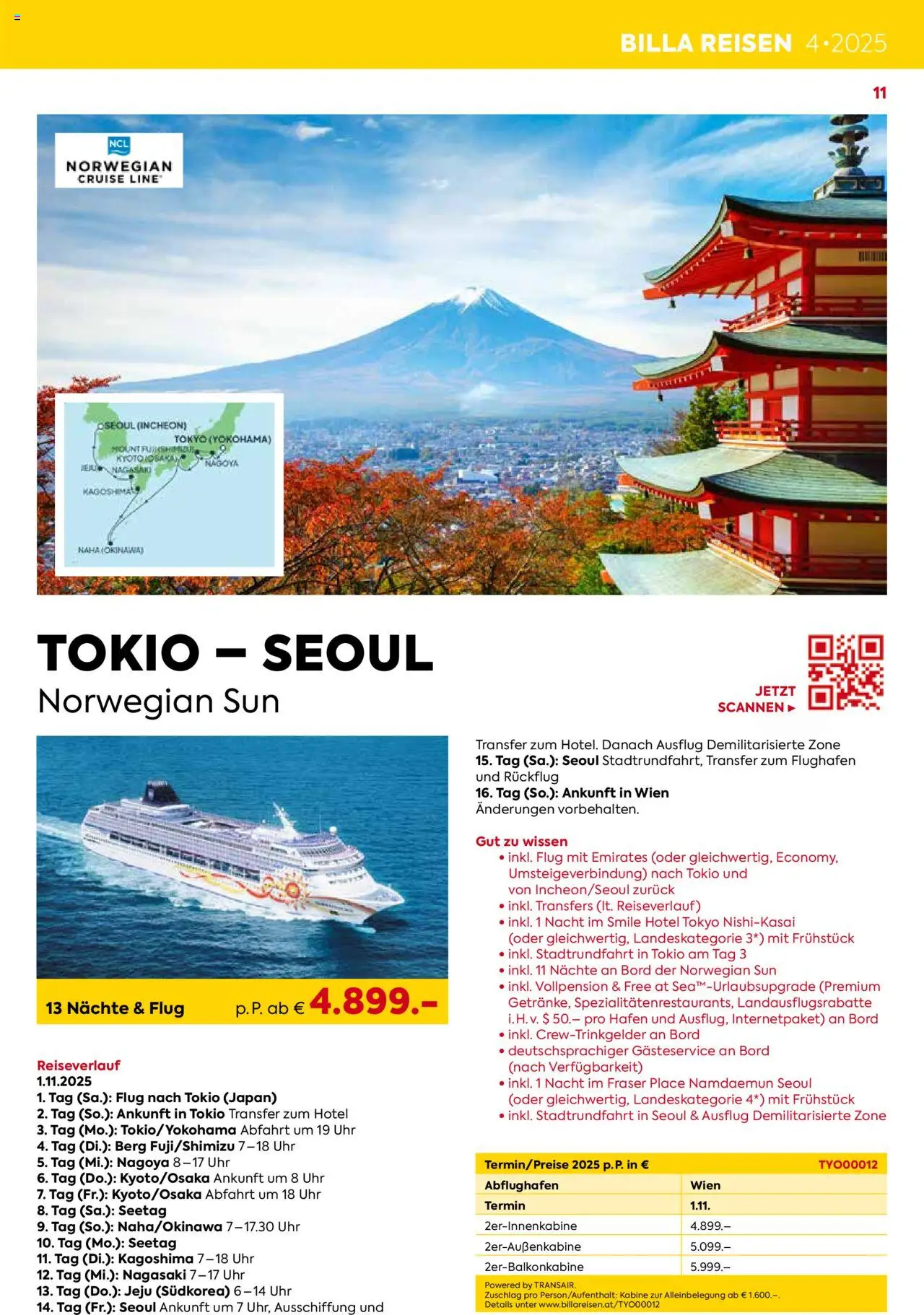 Billa Kreuzfahrt Highlights 2025 gültig ab 03.06.2025 | Seite: 11 | Produkte: Uhr