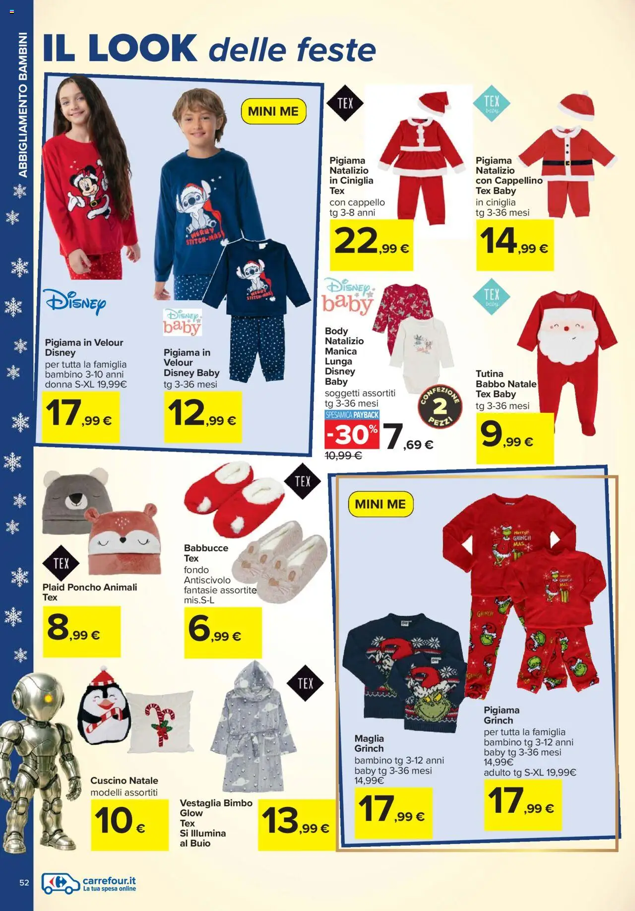 Volantino Carrefour del 24.10.2025 | Pagina: 52 | Prodotti: Plaid, Pigiama, Cappello, Cuscino