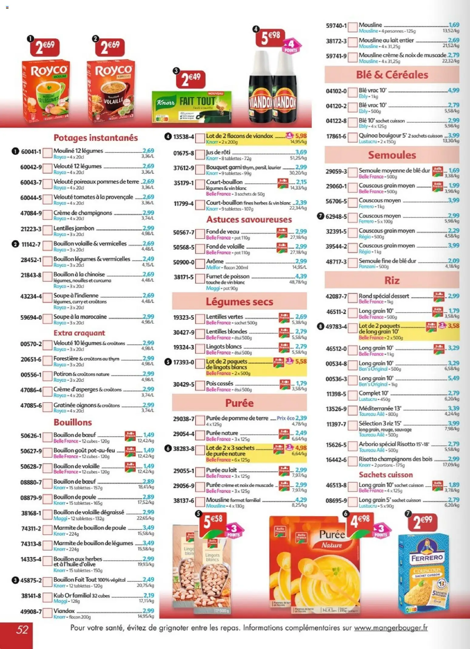 {H1} | Page: 52 | Produits: Étui, Pomme, Vin, Nouilles