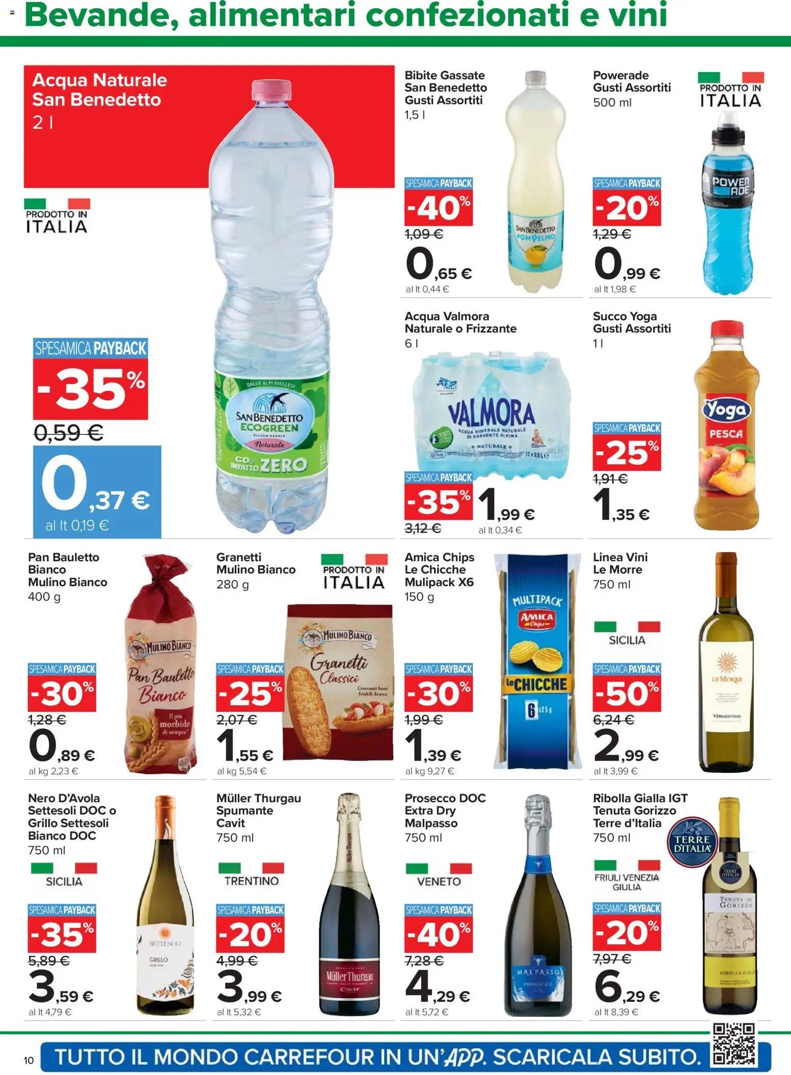 Volantino Carrefour del 23.04.2026 | Pagina: 10 | Prodotti: Pompelmo, Acqua, Spumante, Acqua minerale