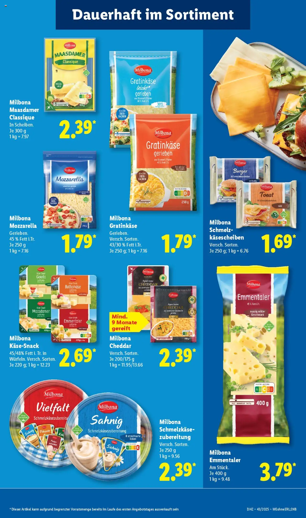 Lidl Prospekt Gedern – gültig ab 20.10.2025 | Seite: 13 | Produkte: Toast, Mozzarella, Burger, Schinken